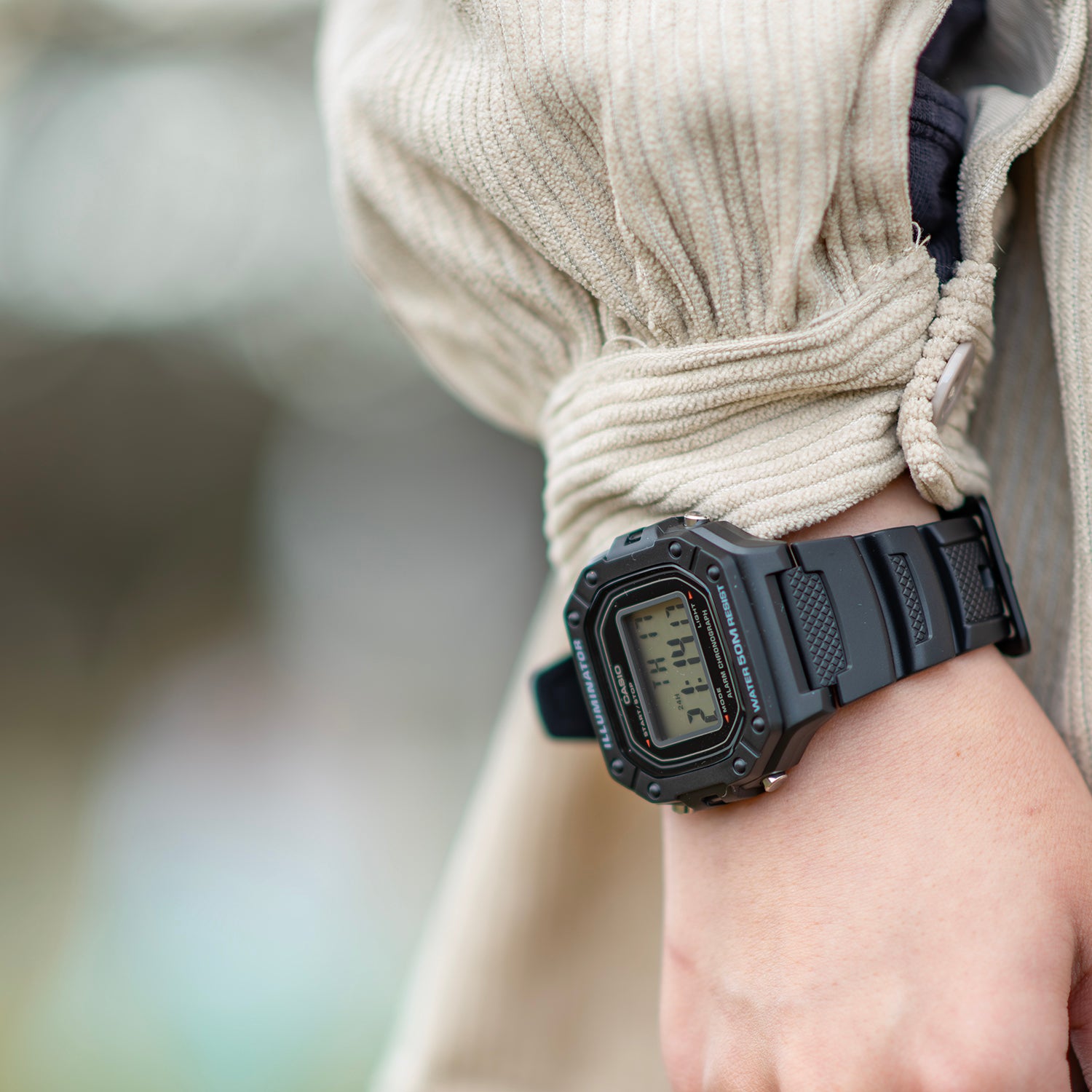 CASIO カシオ W-218H-1A ブラック ブラック文字盤 デジタル メンズ 腕時計