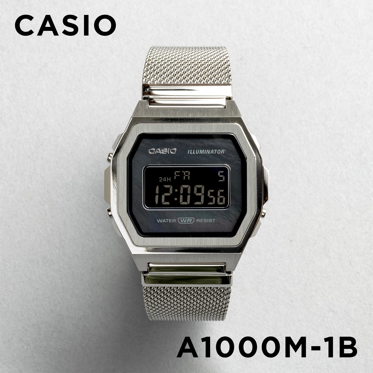 CASIO カシオ A1000M-1B シルバー ブラック文字盤 デジタル ユニセックス 腕時計