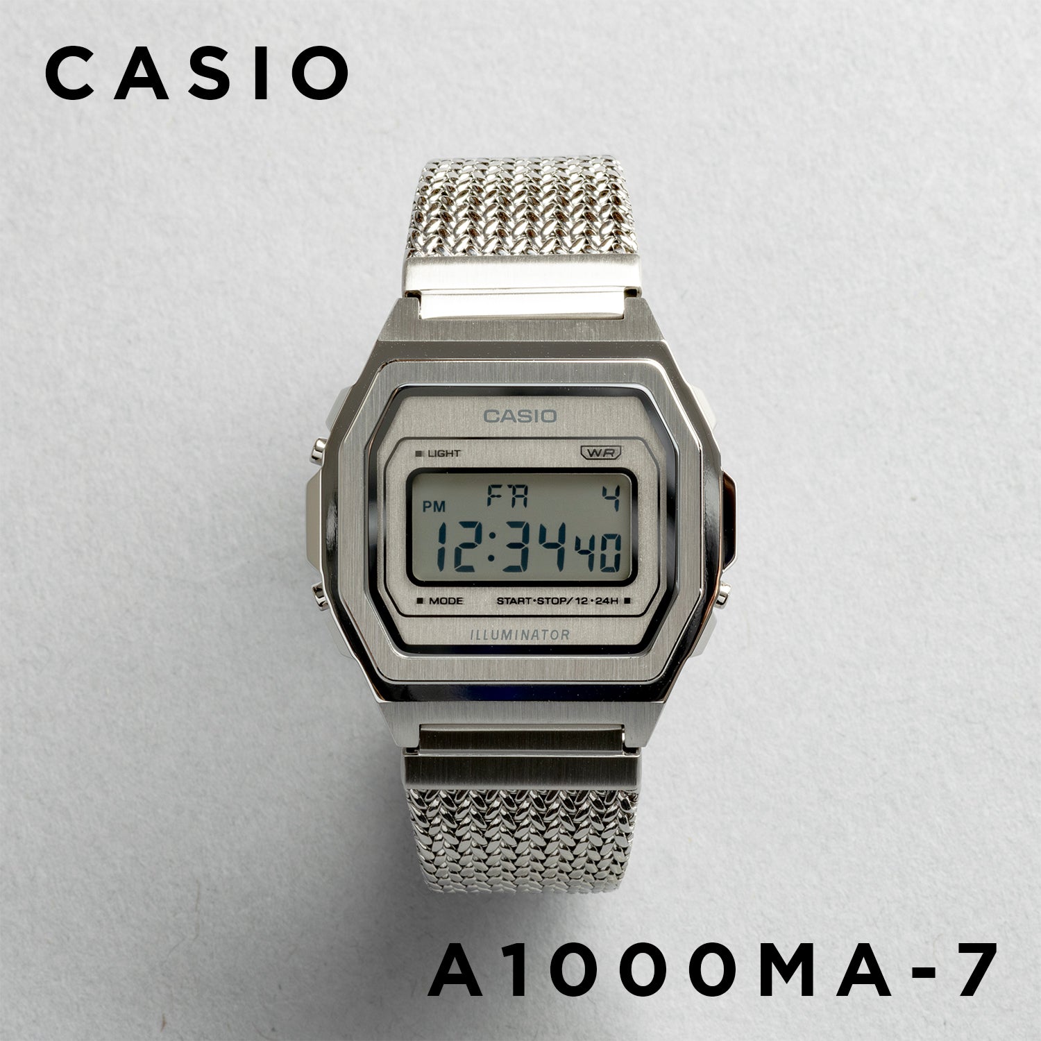 CASIO カシオ A1000MA-7 シルバー シルバー文字盤 デジタル ユニセックス 腕時計