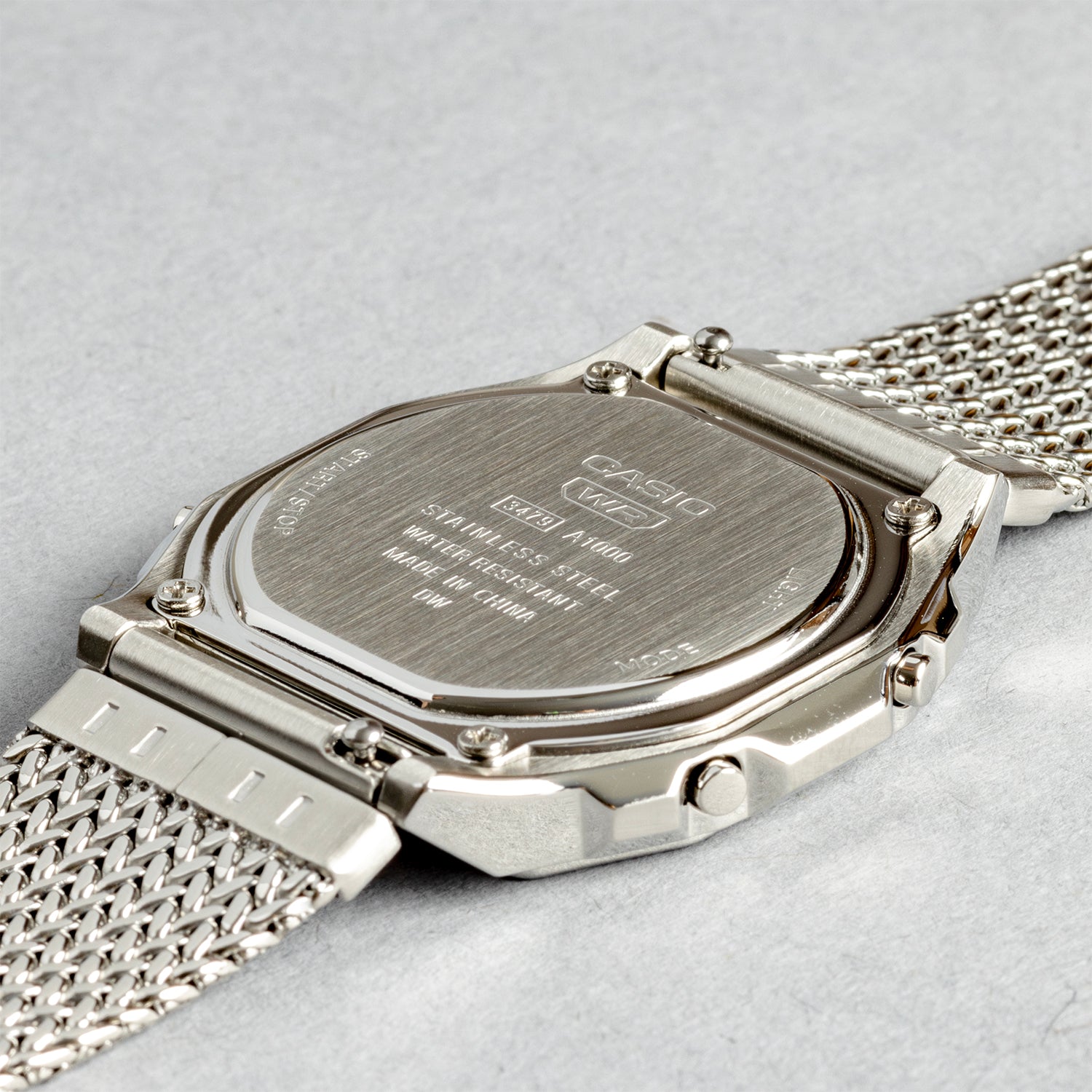 CASIO カシオ A1000MA-7 シルバー シルバー文字盤 デジタル ユニセックス 腕時計 ケースバック