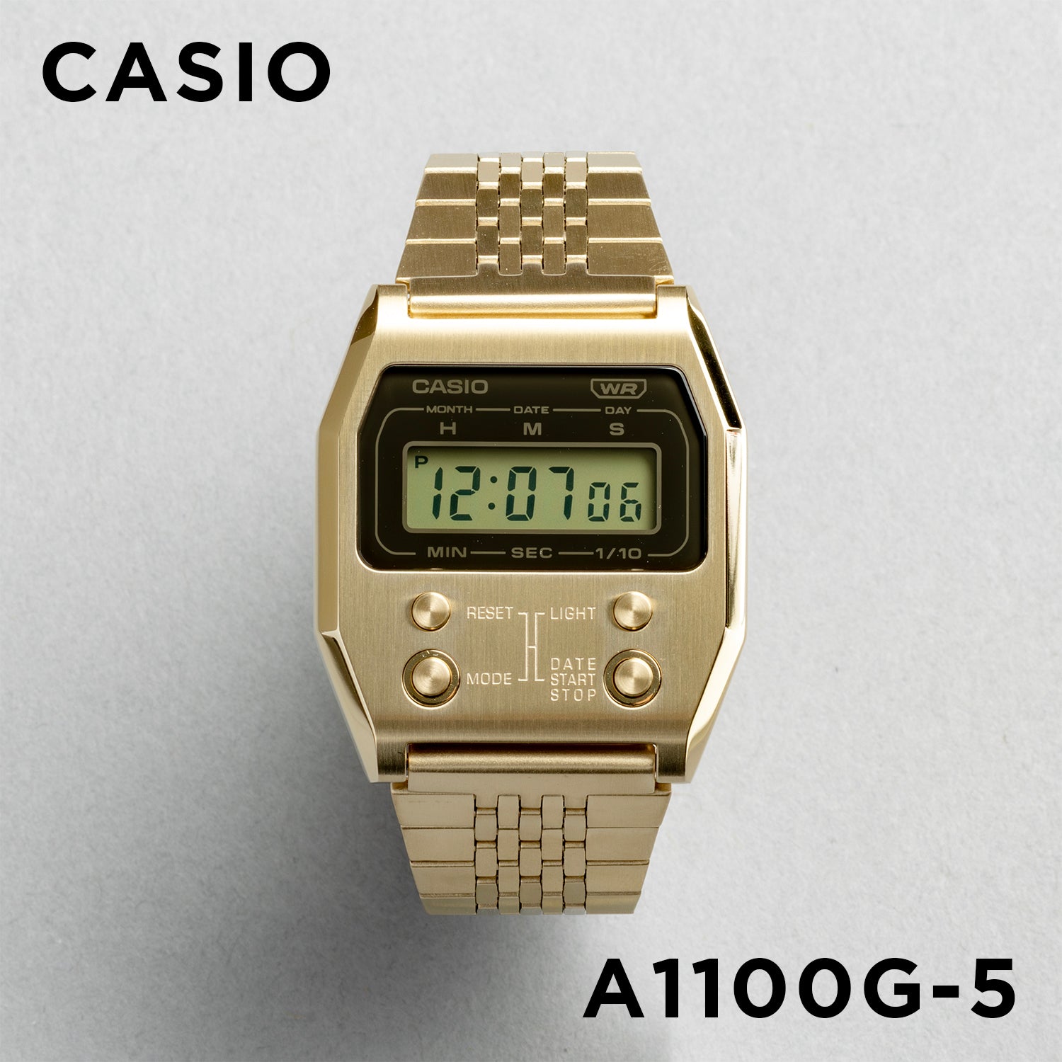 CASIO カシオ A1100G-5 ゴールド ブラック文字盤 デジタル ユニセックス 腕時計