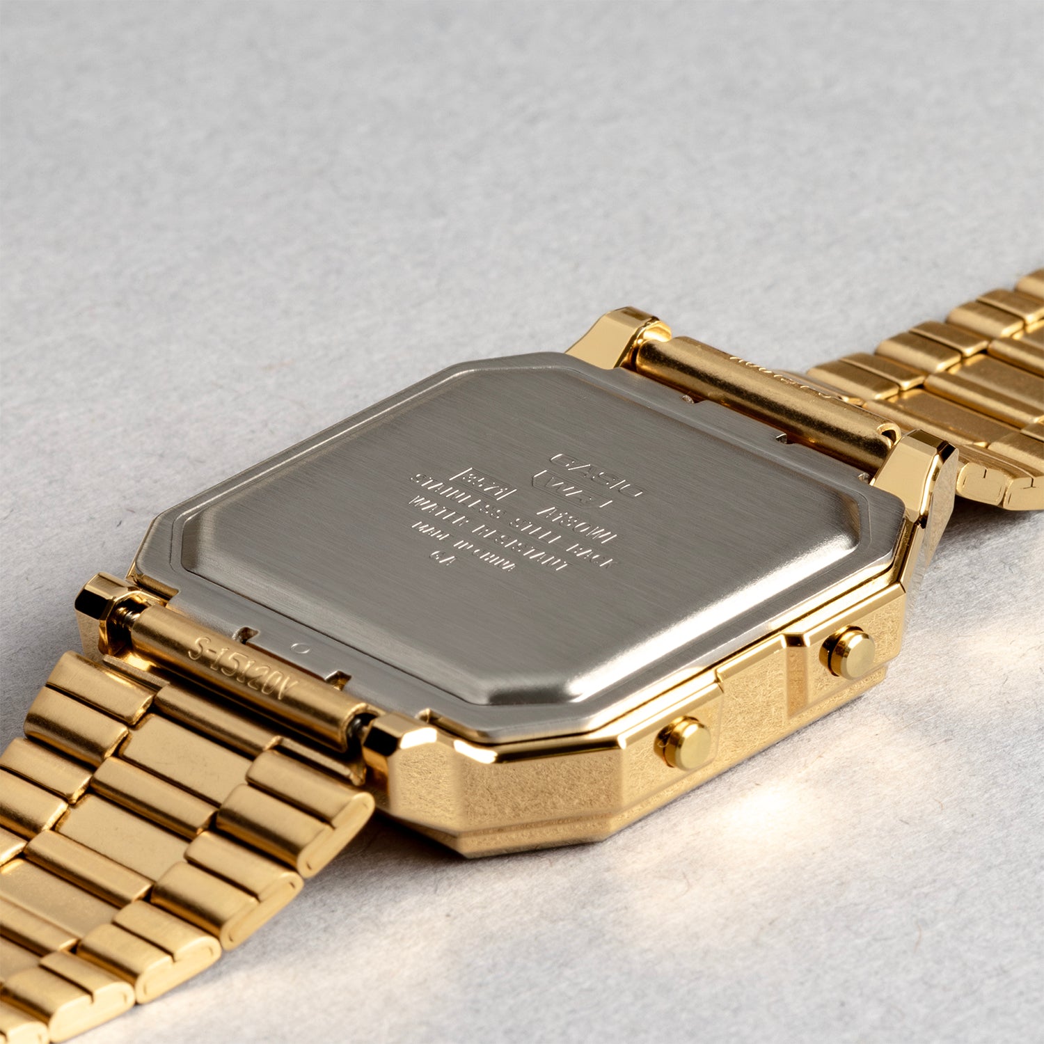 CASIO カシオ A130WEG-9A ゴールド ゴールド文字盤 デジタル メンズ 腕時計 ケースバック