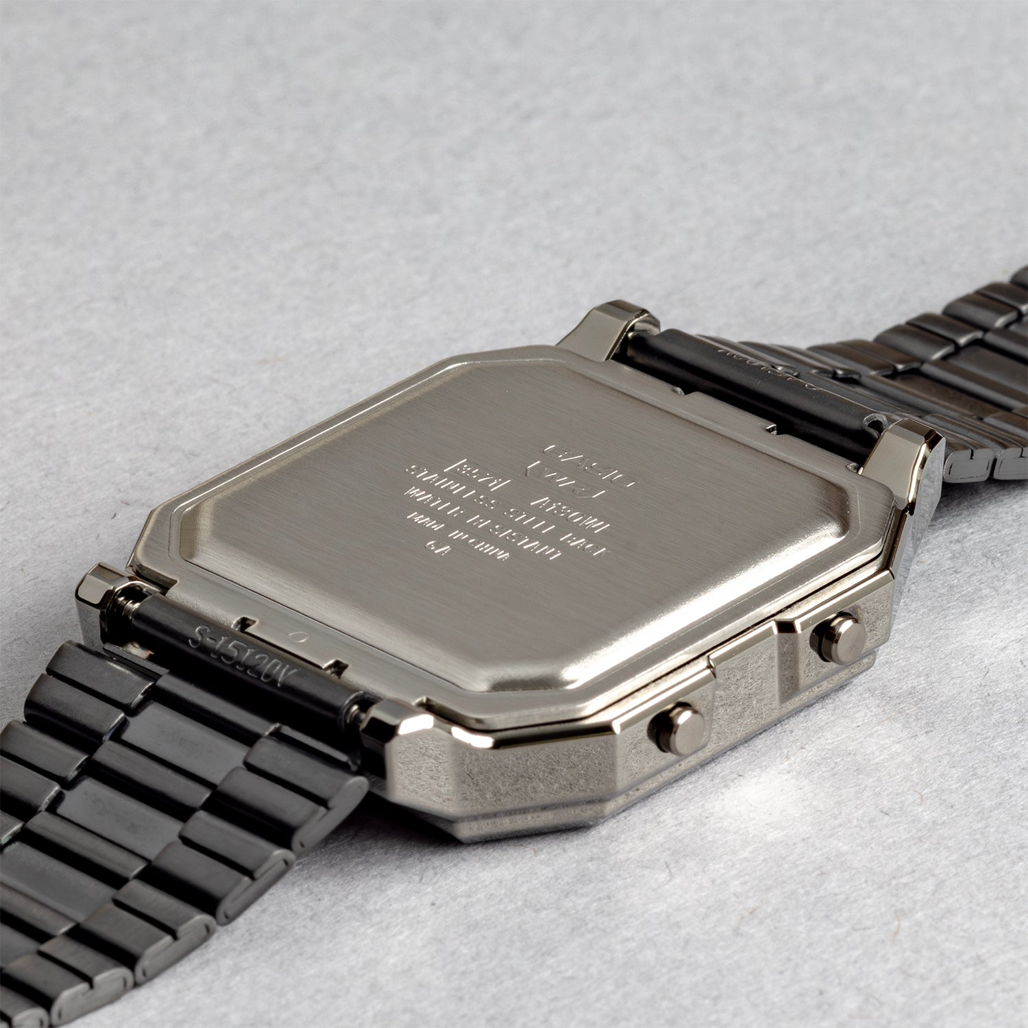 CASIO カシオ A130WEGG-1A ガンメタル ブラック文字盤 デジタル メンズ 腕時計 ケースバック