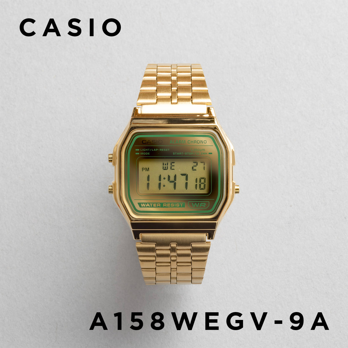 CASIO カシオ A158WEGV-9A メンズ 腕時計 日常生活用防水 10年保証
