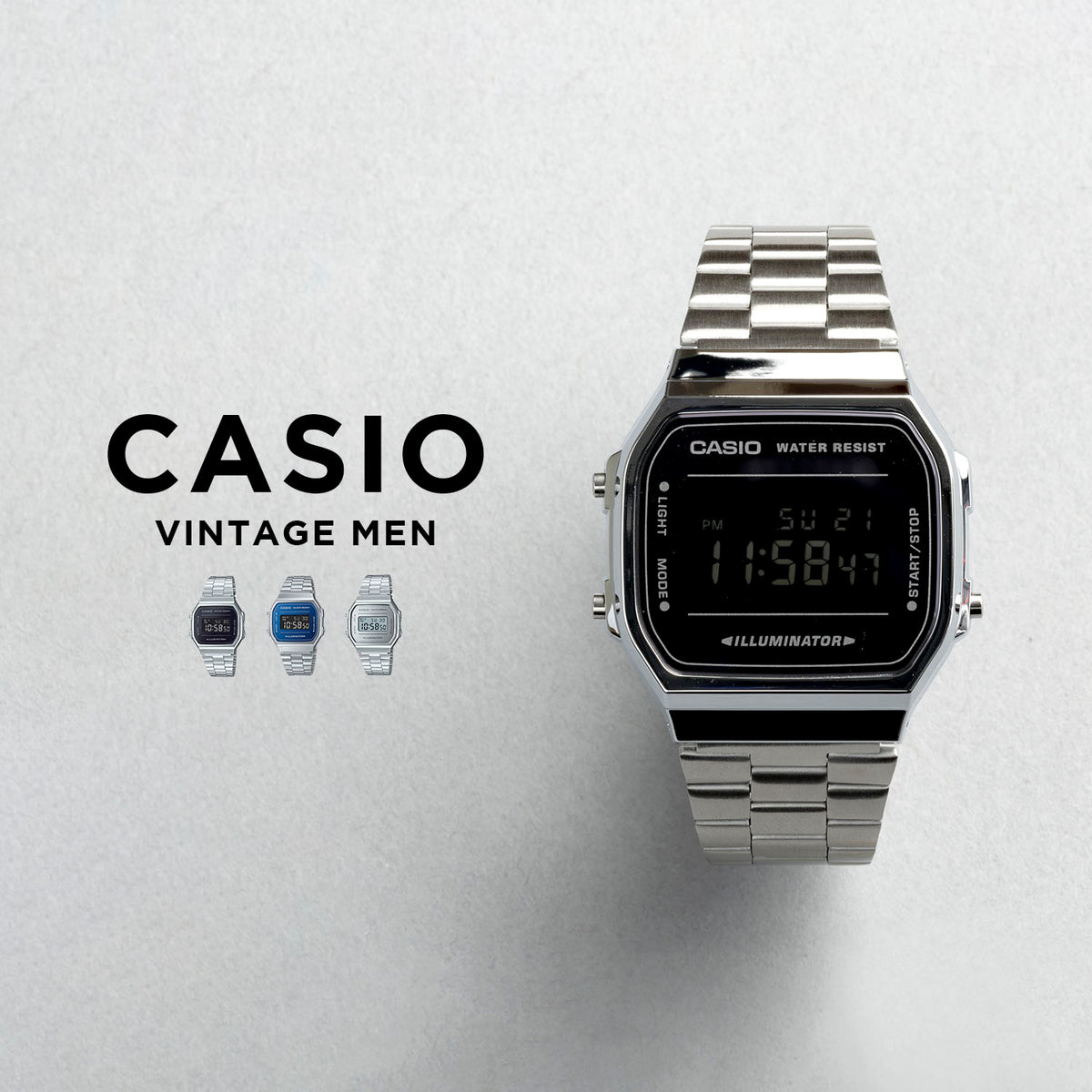 CASIO カシオ A168WEM メンズ 腕時計 日常生活用防水 10年保証
