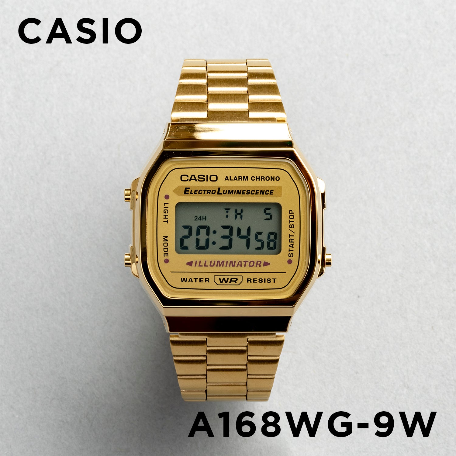 CASIO カシオ A168WG-9W ゴールド ゴールド文字盤 デジタル ユニセックス 腕時計