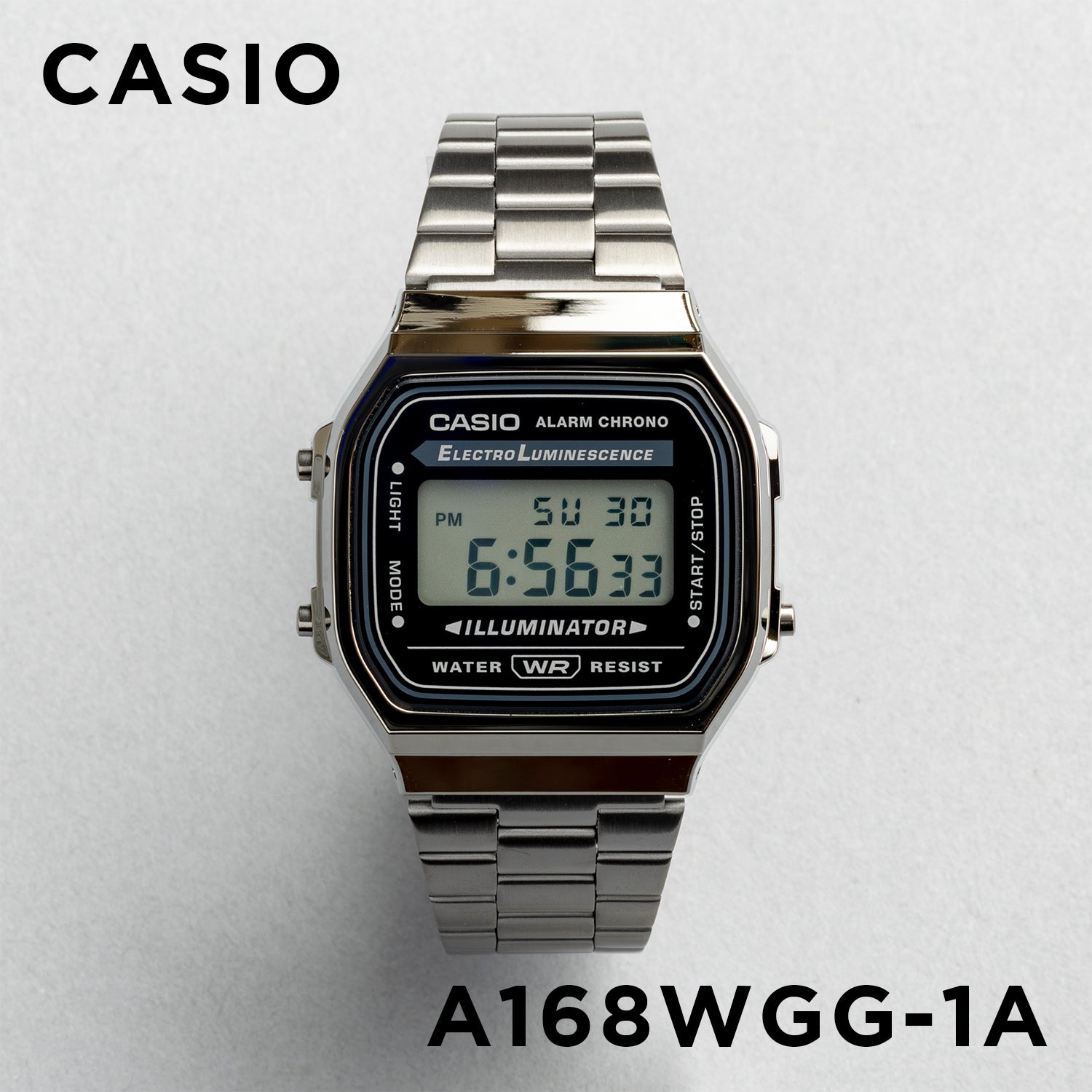 CASIO カシオ A168WGG-1A ガンメタ ブラック文字盤 デジタル ユニセックス 腕時計