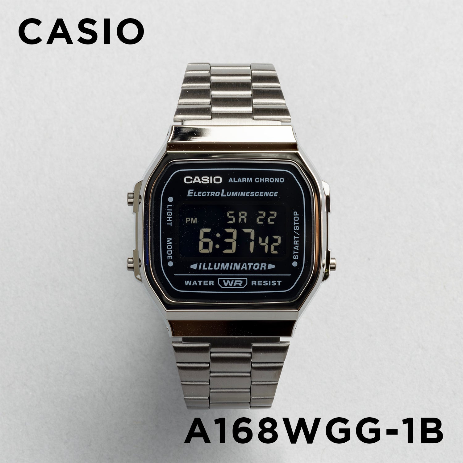 CASIO カシオ A168WGG-1B ガンメタ ブラック文字盤 デジタル ユニセックス 腕時計