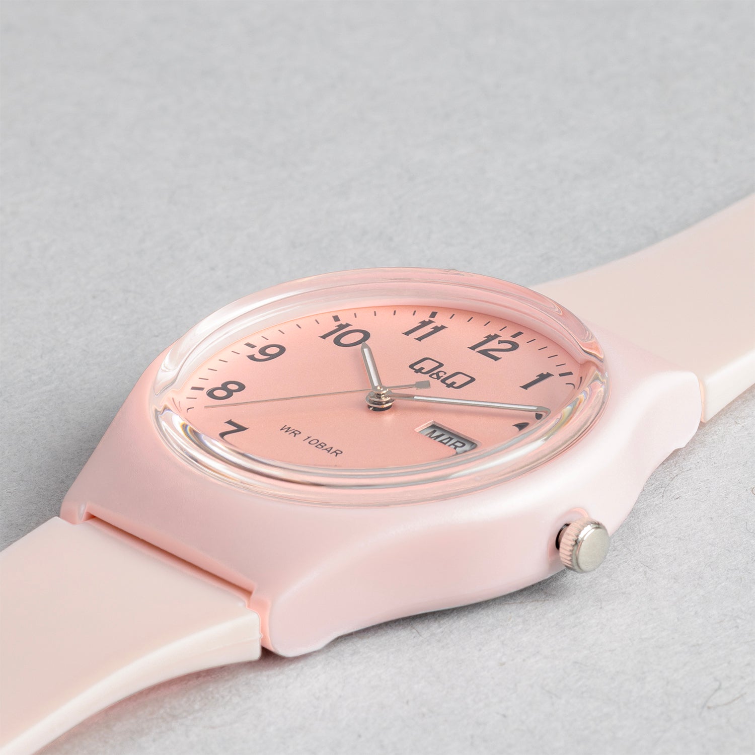 Q&Q キューアンドキュー A212J005Y ピンク ピンク文字盤 アナログ レディース 腕時計 斜め