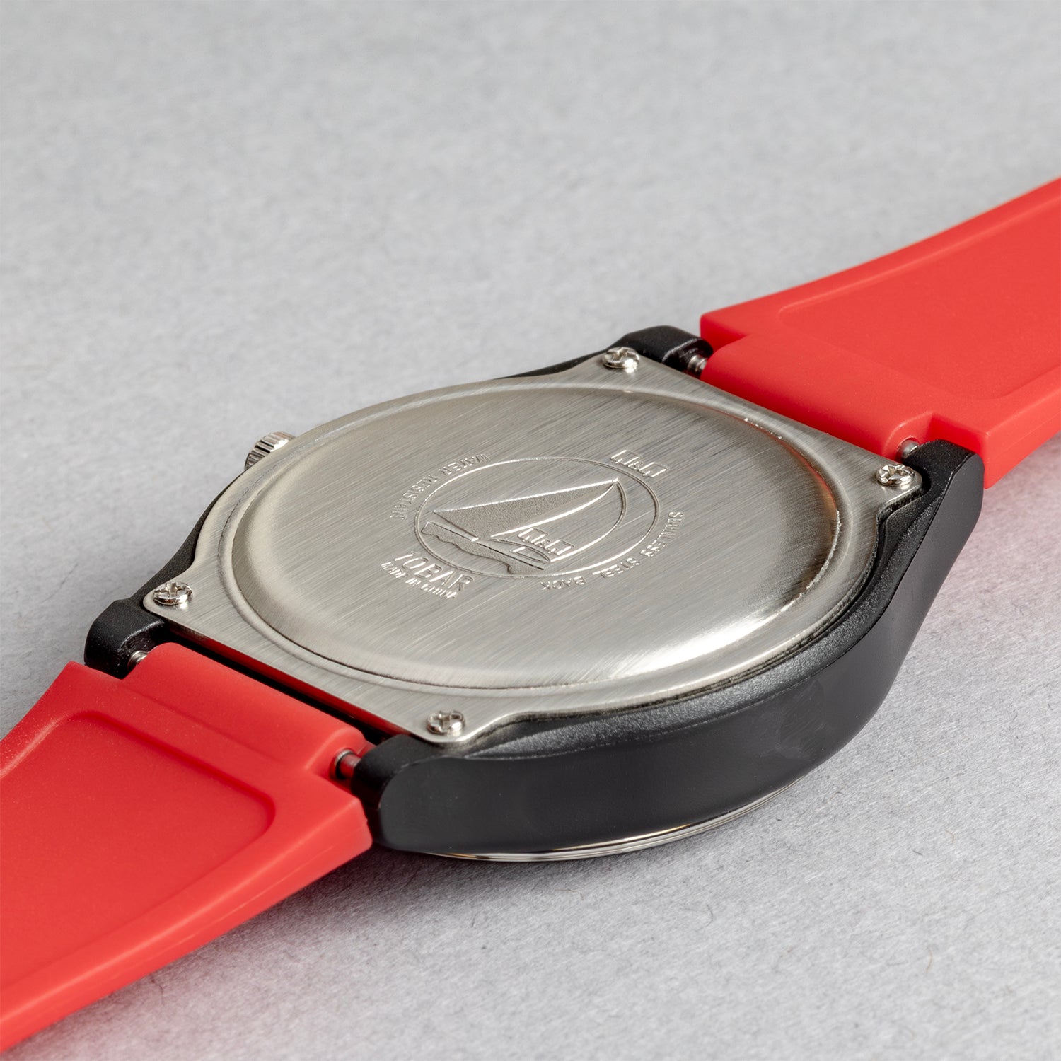 Q&Q キューアンドキュー A212J009Y レッド ブラック文字盤 アナログ メンズ 腕時計