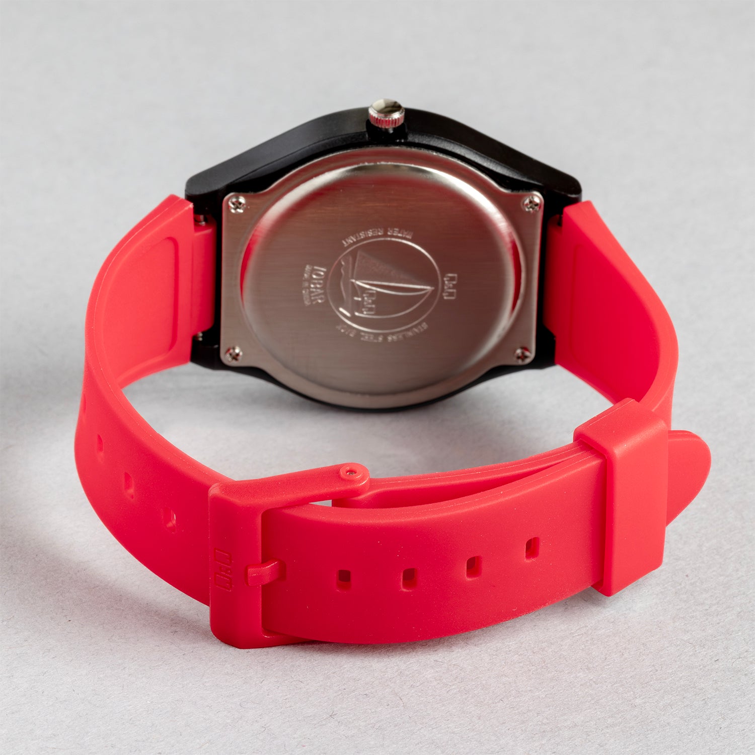 Q&Q キューアンドキュー A212J009Y レッド ブラック文字盤 アナログ メンズ 腕時計 ベルト