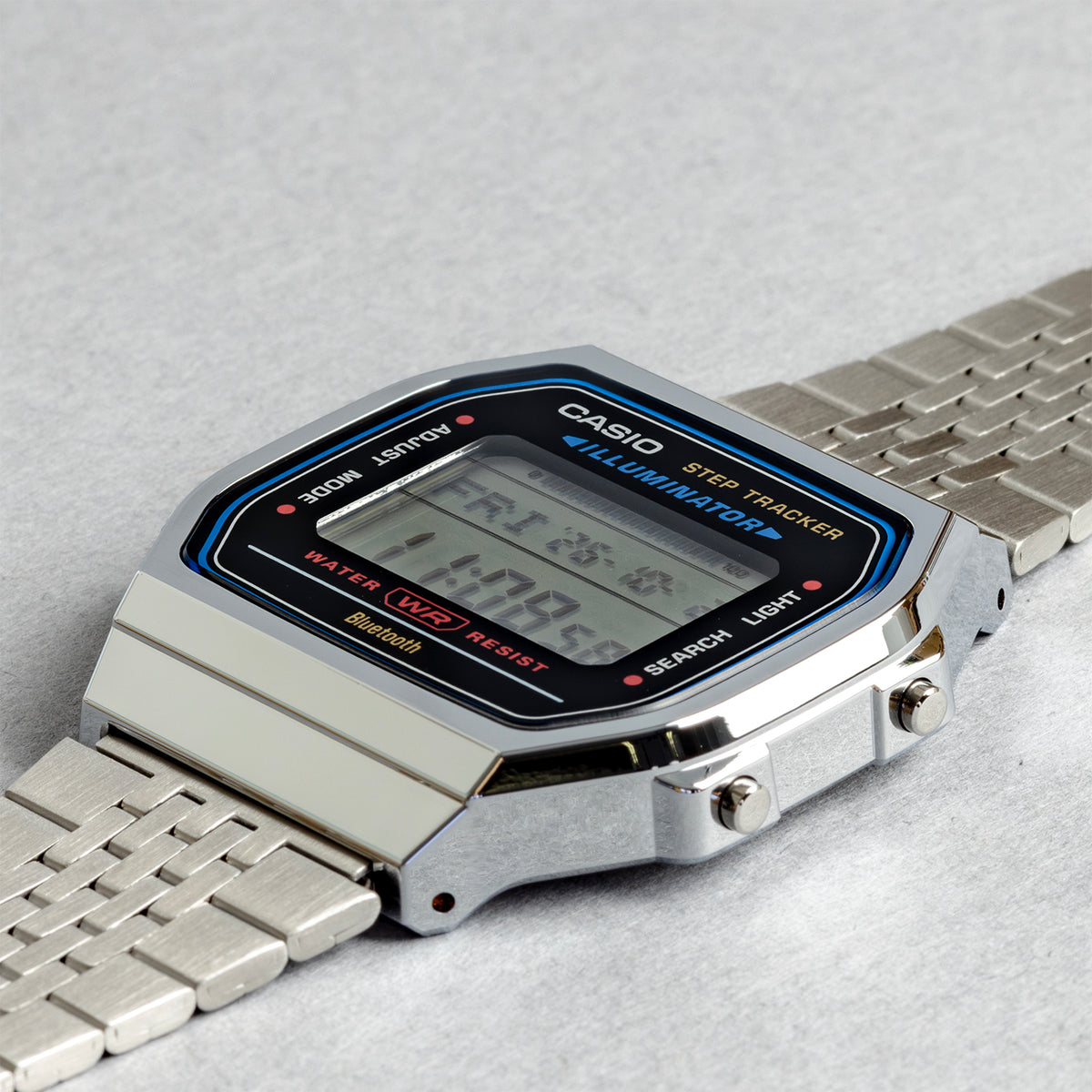 CASIO カシオ ABL-100WE-1A シルバー ブラック文字盤 デジタル メンズ 腕時計 斜め
