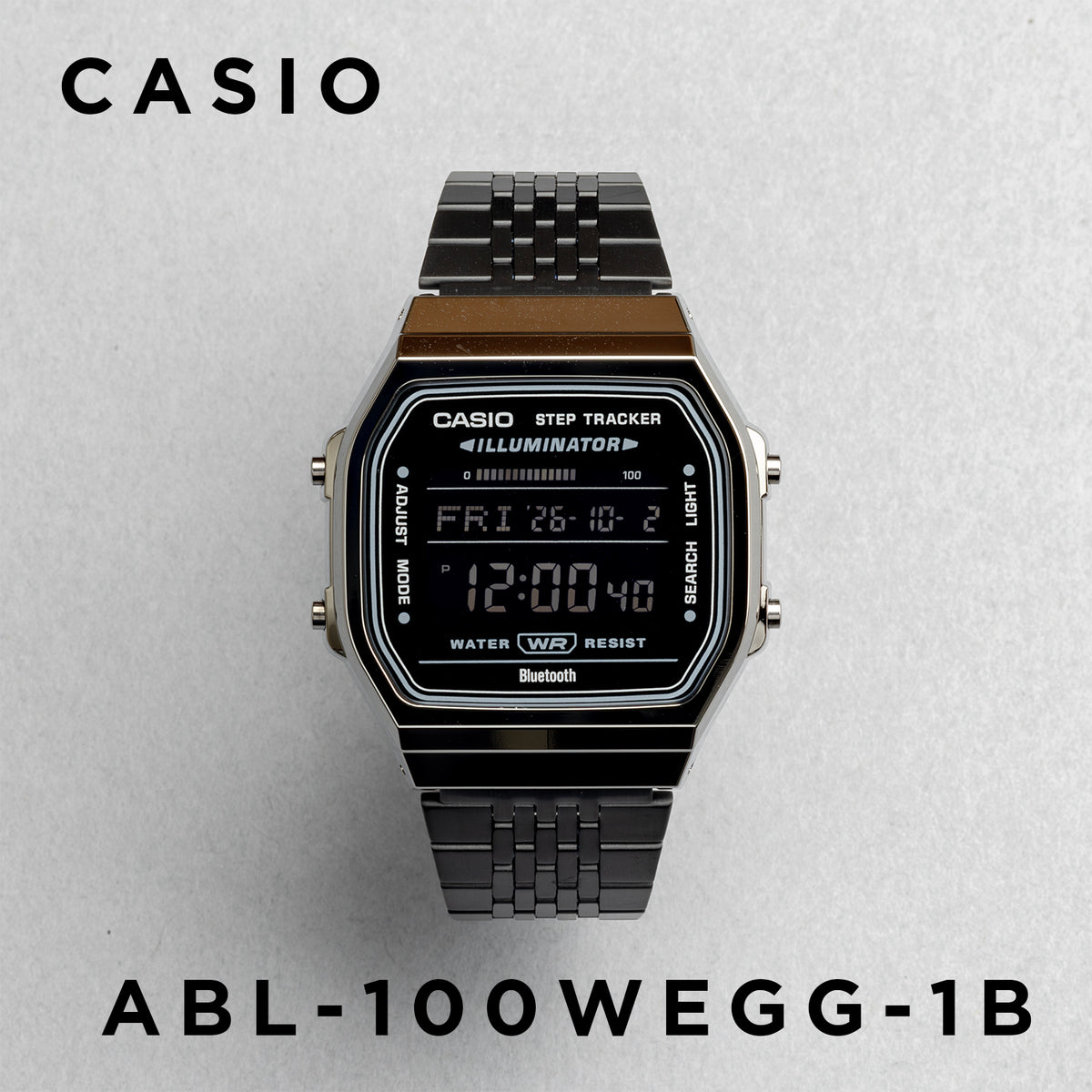 CASIO カシオ ABL-100WEGG-1B ブラック ブラック文字盤 デジタル メンズ 腕時計 正面