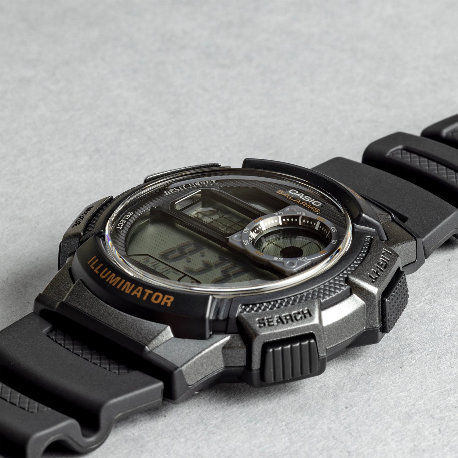 CASIO カシオ AE-1000W-1A ブラック ブラック文字盤 デジタル メンズ 腕時計 斜め