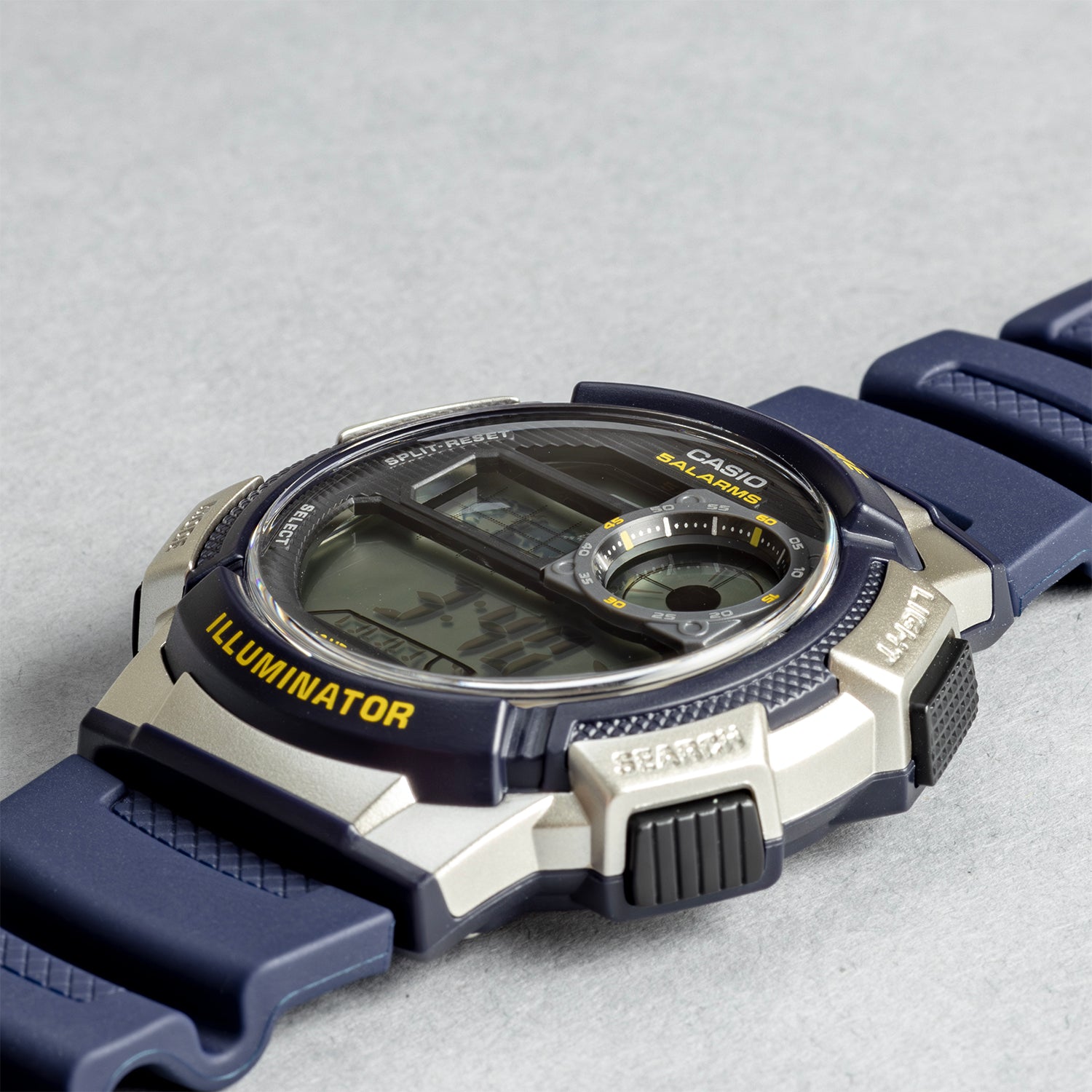 CASIO カシオ AE-1000W-2A ブルー ブラック文字盤 デジタル メンズ 腕時計 斜め