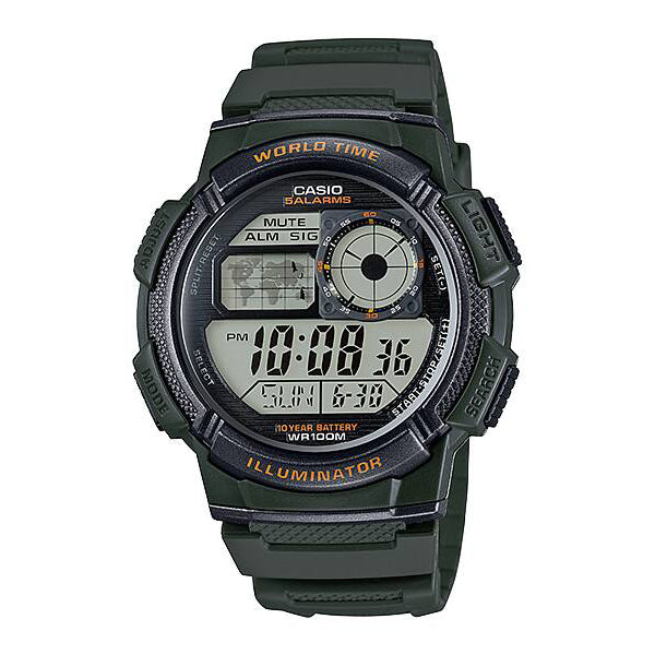 CASIO カシオ AE-1000W-3A グリーン ブラック文字盤 デジタル メンズ 腕時計