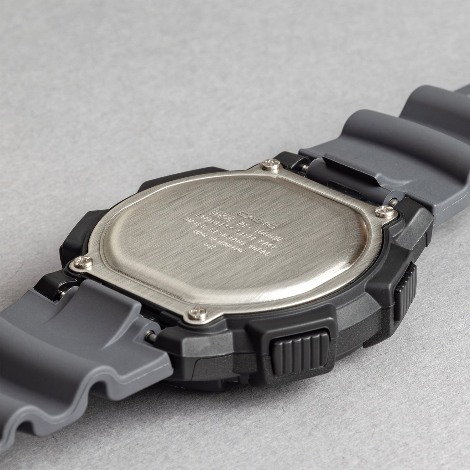 CASIO カシオ AE-1000W-8A グレー ブラック文字盤 デジタル メンズ 腕時計 ケースバック