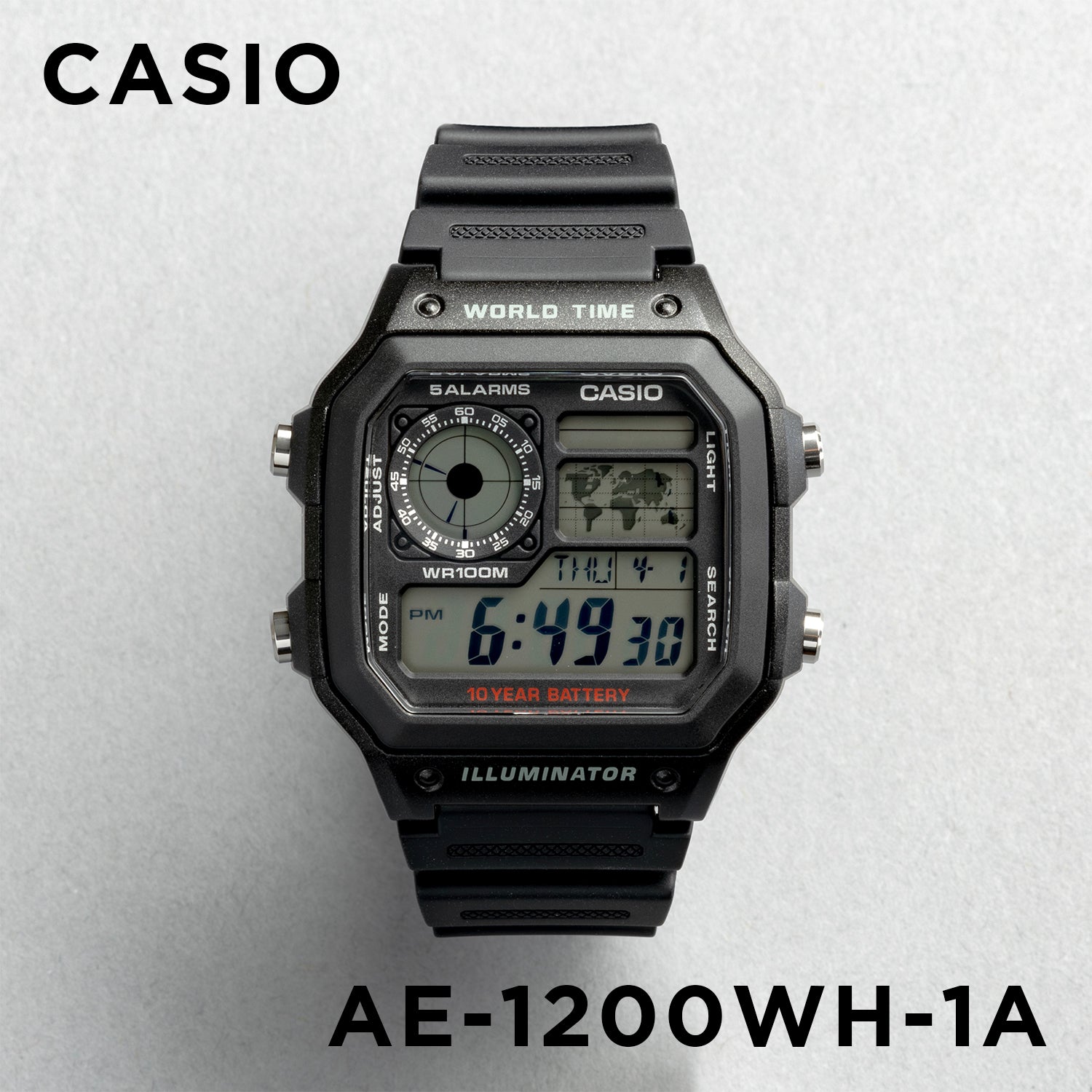CASIO カシオ AE-1200WH-1A ブラック ブラック文字盤 デジタル メンズ 腕時計