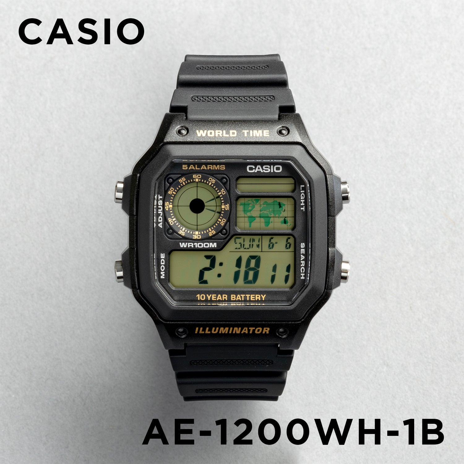 CASIO カシオ AE-1200WH-1B ブラック ブラック文字盤 デジタル メンズ 腕時計