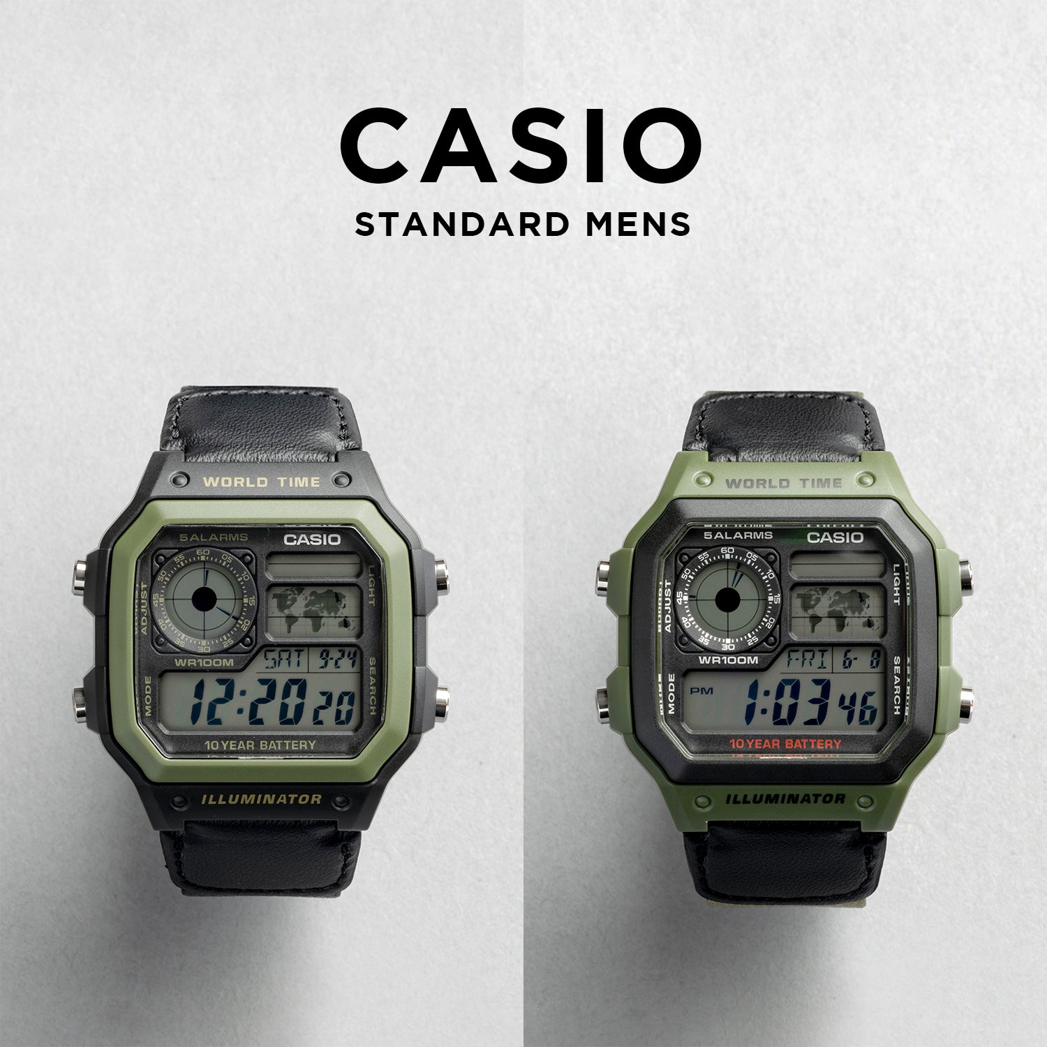 CASIO カシオ AE-1200WHB メンズ 腕時計 10気圧防水 10年保証