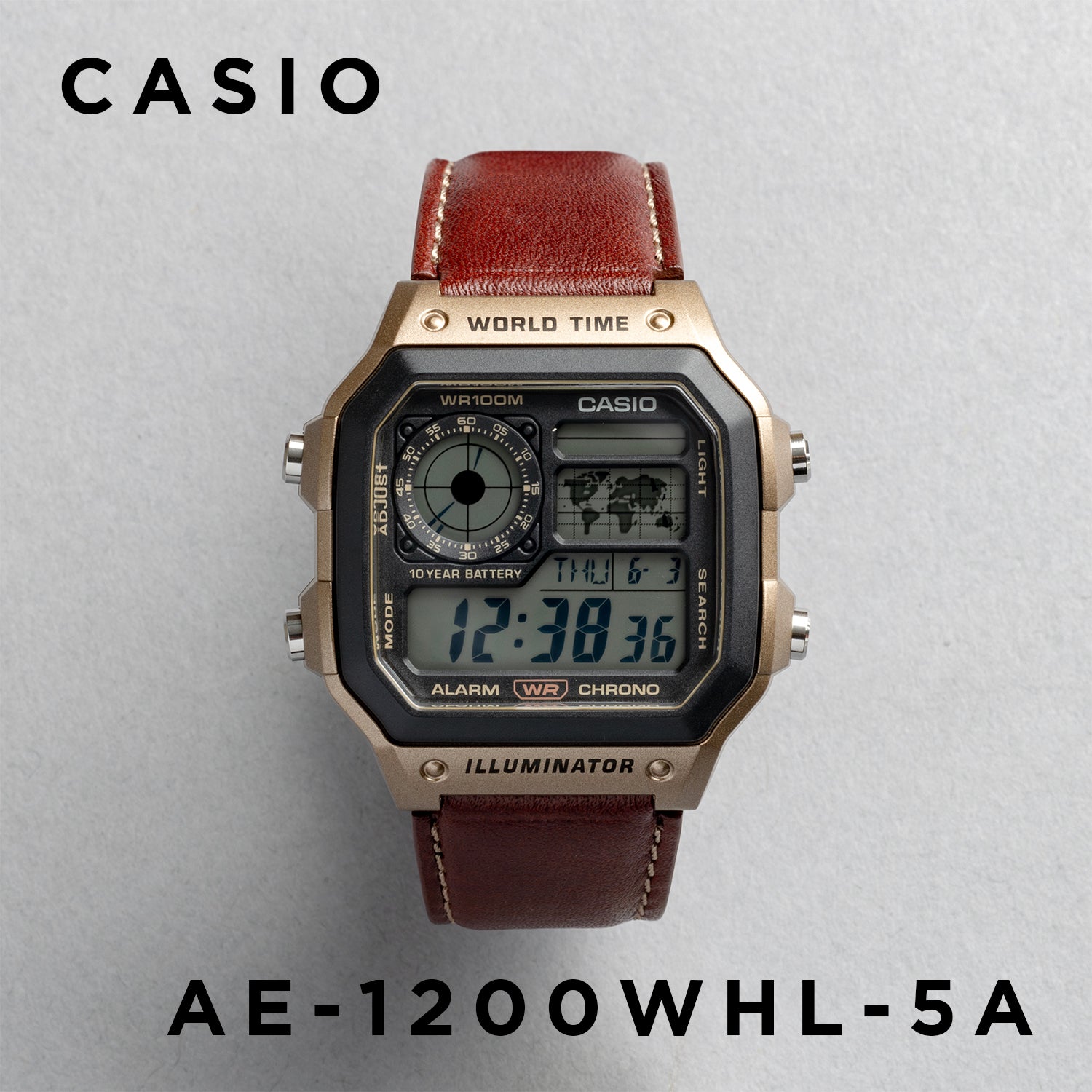 CASIO カシオ AE-1200WHL-5A メンズ 腕時計 10気圧防水 10年保証