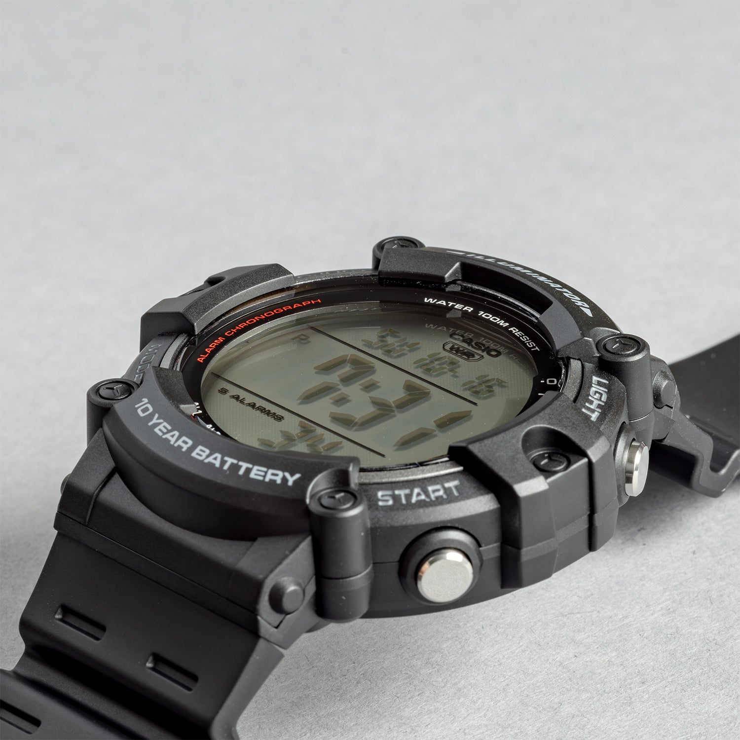 CASIO カシオ AE-1500WH-1A ブラック ブラック文字盤 デジタル メンズ 腕時計 斜め