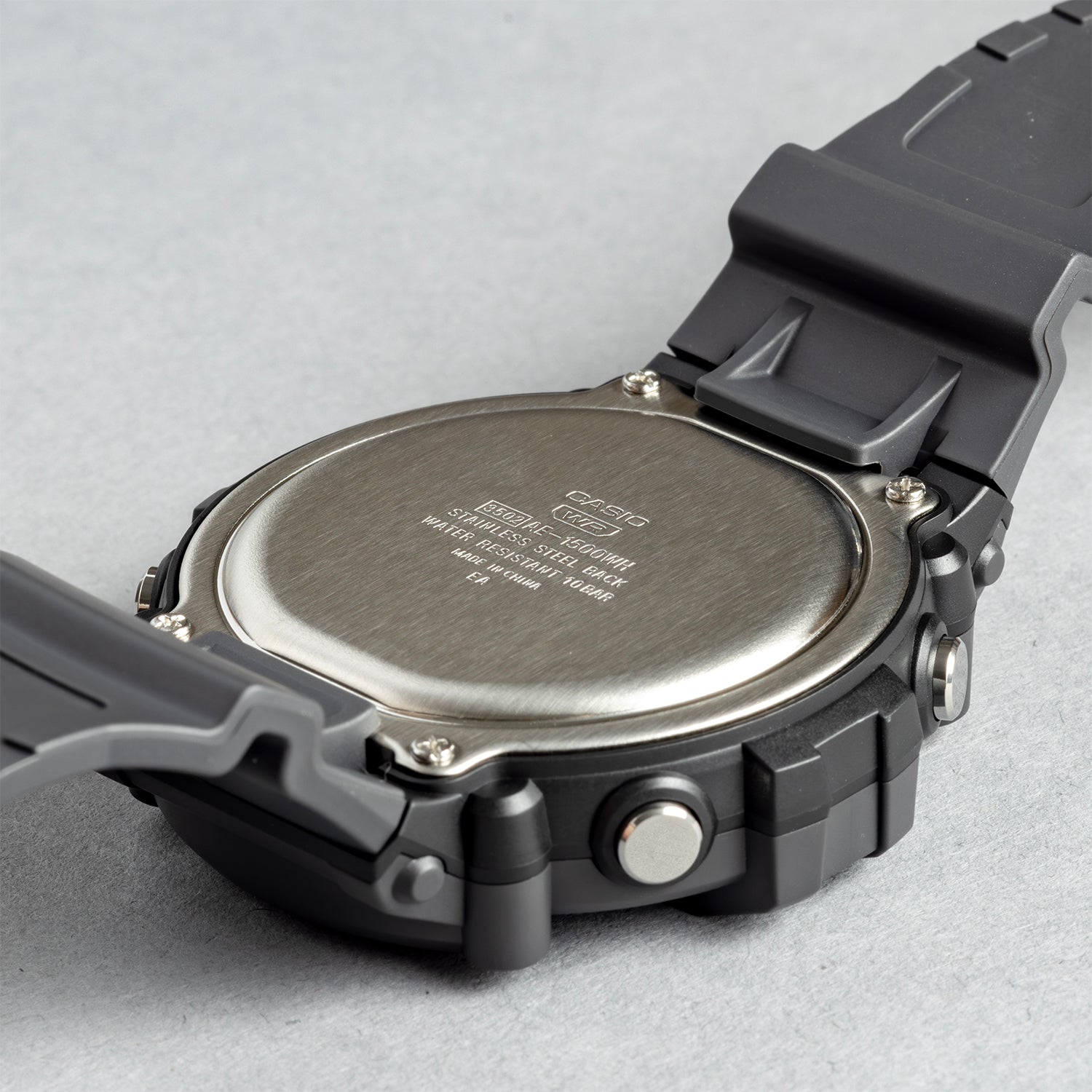 CASIO カシオ AE-1500WH-8B グレー ブラック文字盤 デジタル ユニセックス 腕時計 ケースバック