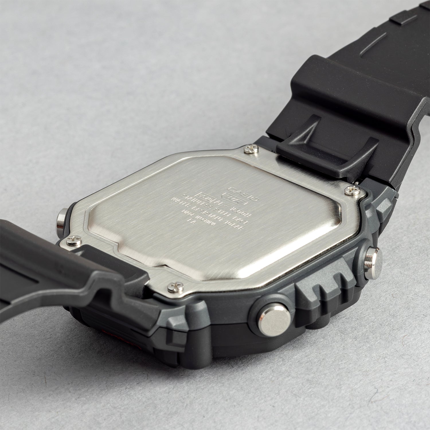 CASIO カシオ AE-1600H-1A ブラック ブラック文字盤 デジタル メンズ 腕時計 ケースバック