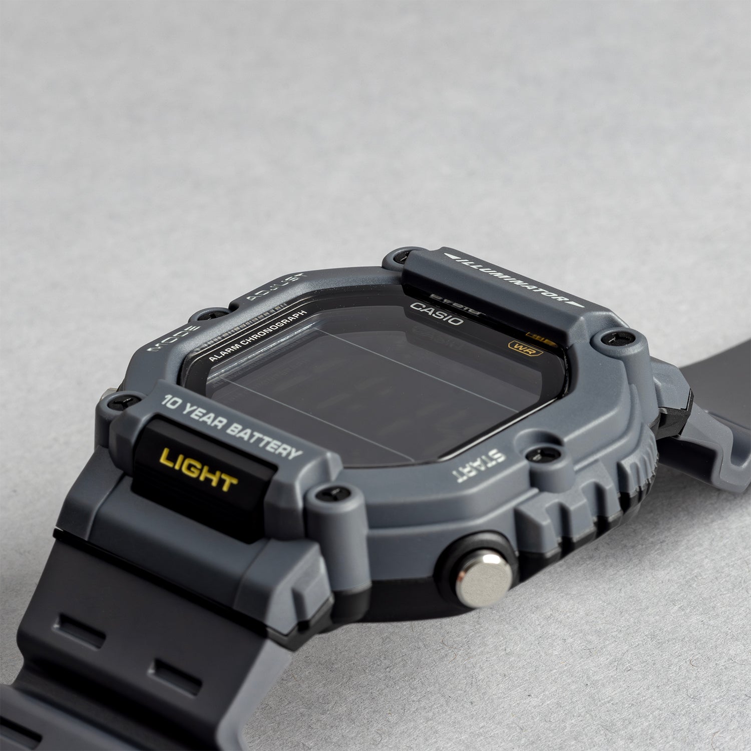 CASIO カシオ AE-1600H-8B グレー ブラック文字盤 デジタル メンズ 腕時計 斜め