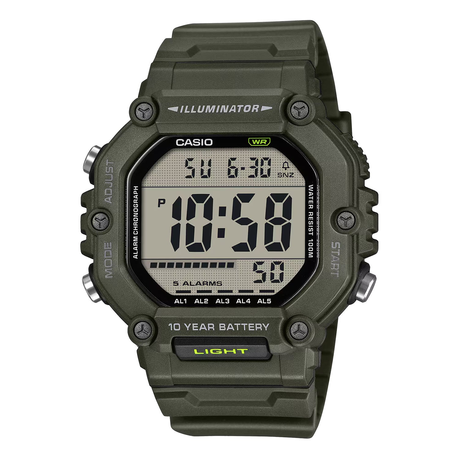 CASIO カシオ AE-1600HX-3A カーキ ブラック文字盤 デジタル メンズ 腕時計