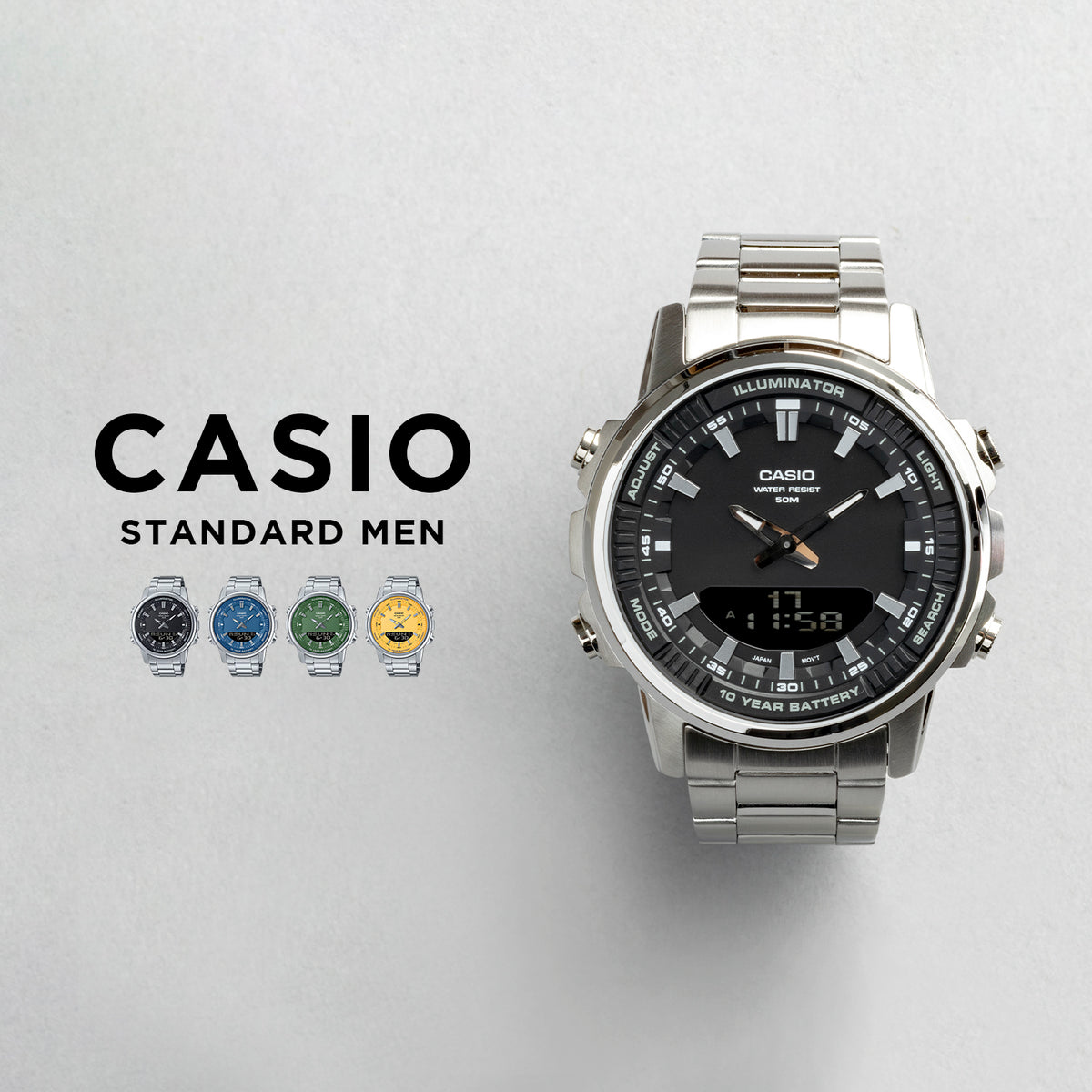 CASIO カシオ AMW-880D メンズ 腕時計 5気圧防水 10年保証