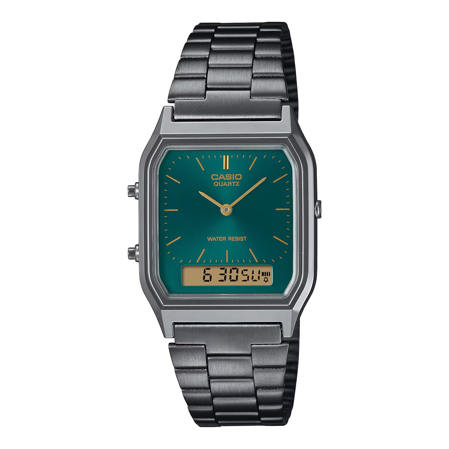 CASIO カシオ AQ-230EGG-2A ガンメタ グリーン文字盤 アナデジ メンズ 腕時計