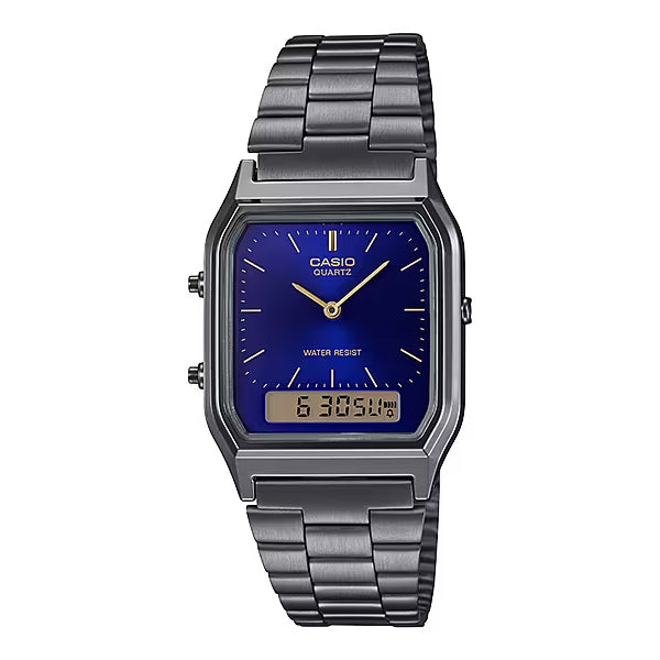 CASIO カシオ AQ-230GG-2A ガンメタ ブルー文字盤 アナデジ メンズ 腕時計
