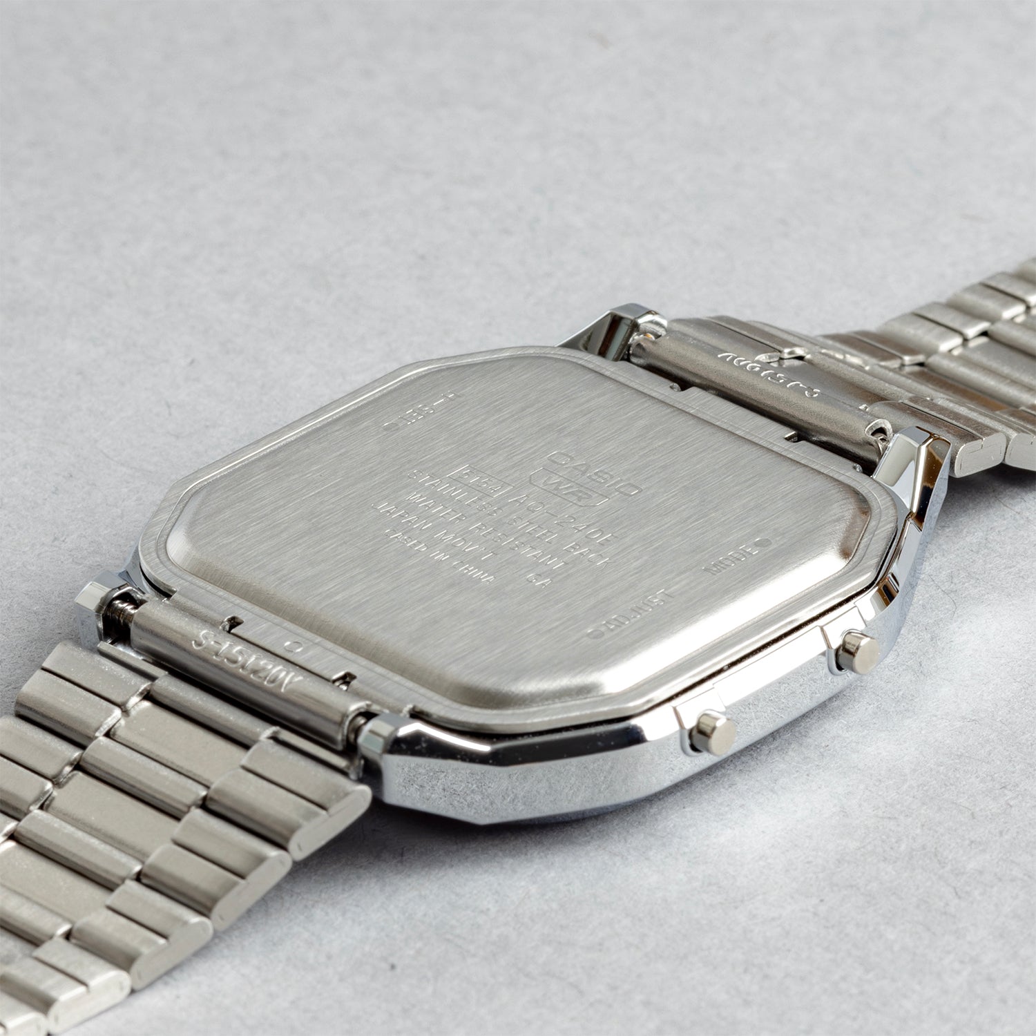 CASIO カシオ AQ-240E-2A シルバー ブルー文字盤 アナデジ メンズ 腕時計 ケースバック