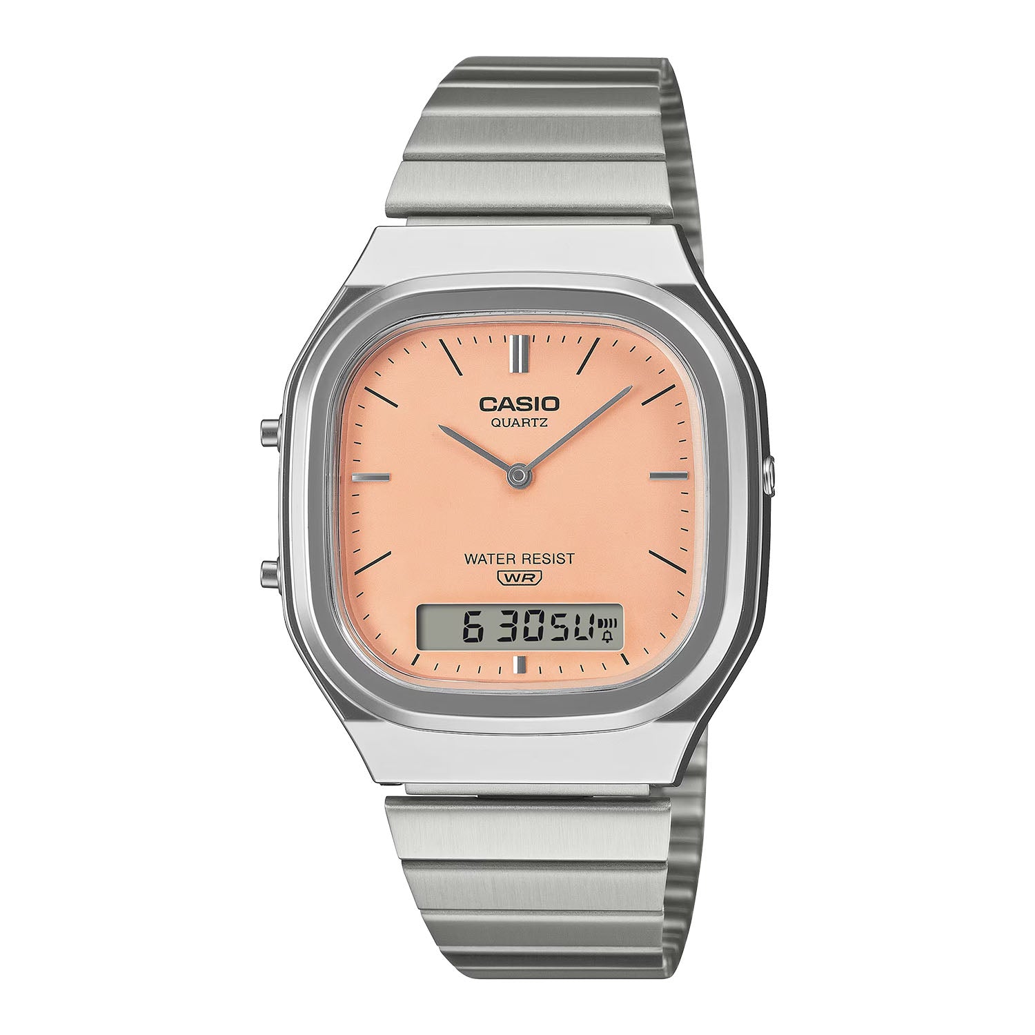 CASIO カシオ AQ-240E-4A シルバー オレンジ文字盤 アナデジ メンズ 腕時計