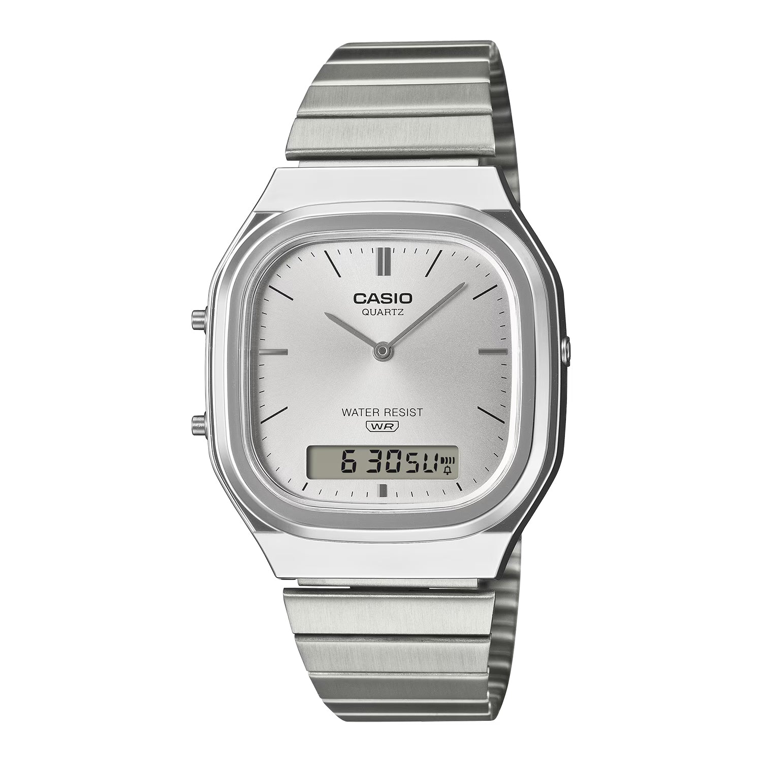 CASIO カシオ AQ-240E-7A シルバー シルバー文字盤 アナデジ メンズ 腕時計