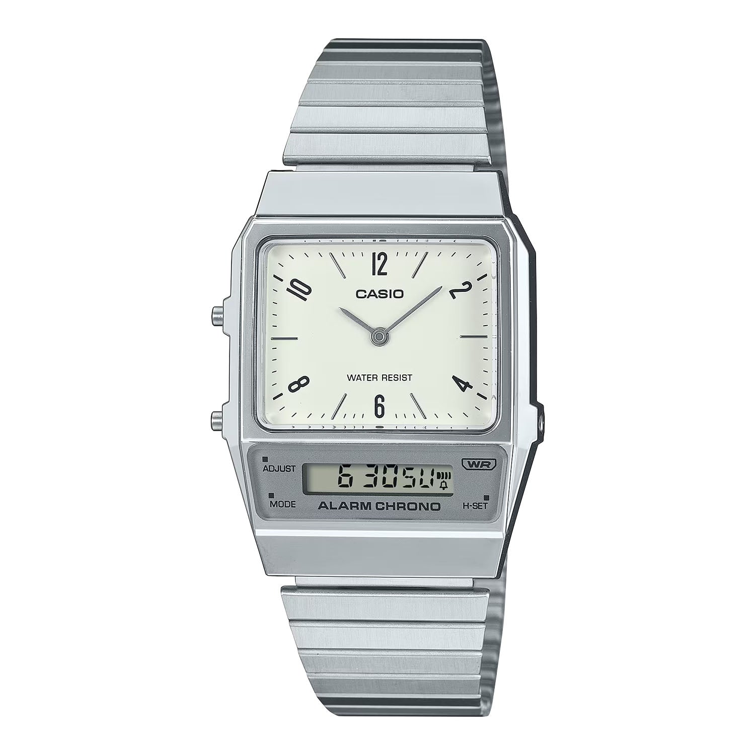 CASIO カシオ AQ-800E-7A2 シルバー ホワイト文字盤 アナデジ メンズ 腕時計