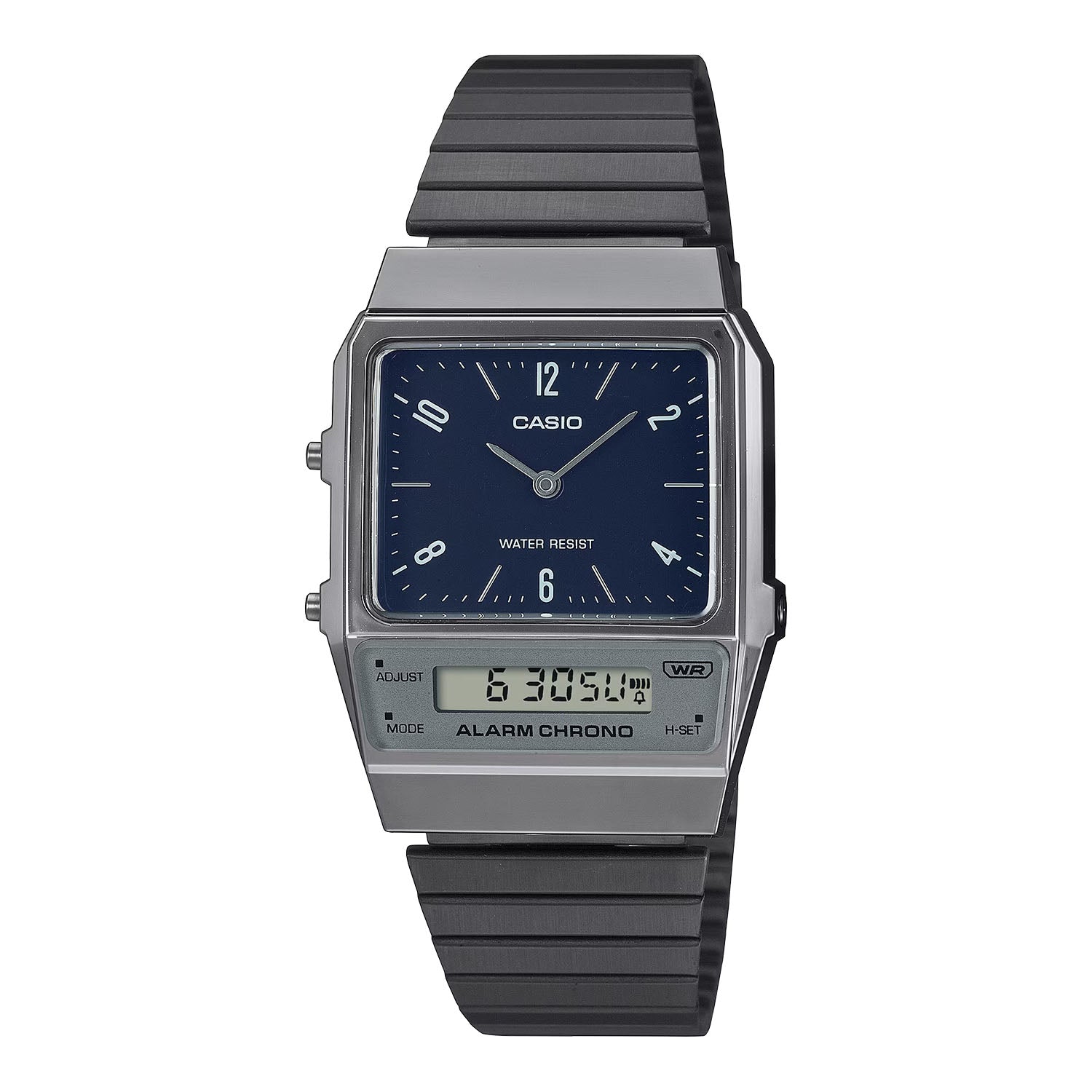 CASIO カシオ AQ-800EB-2A ガンメタ ブルー文字盤 アナデジ メンズ 腕時計