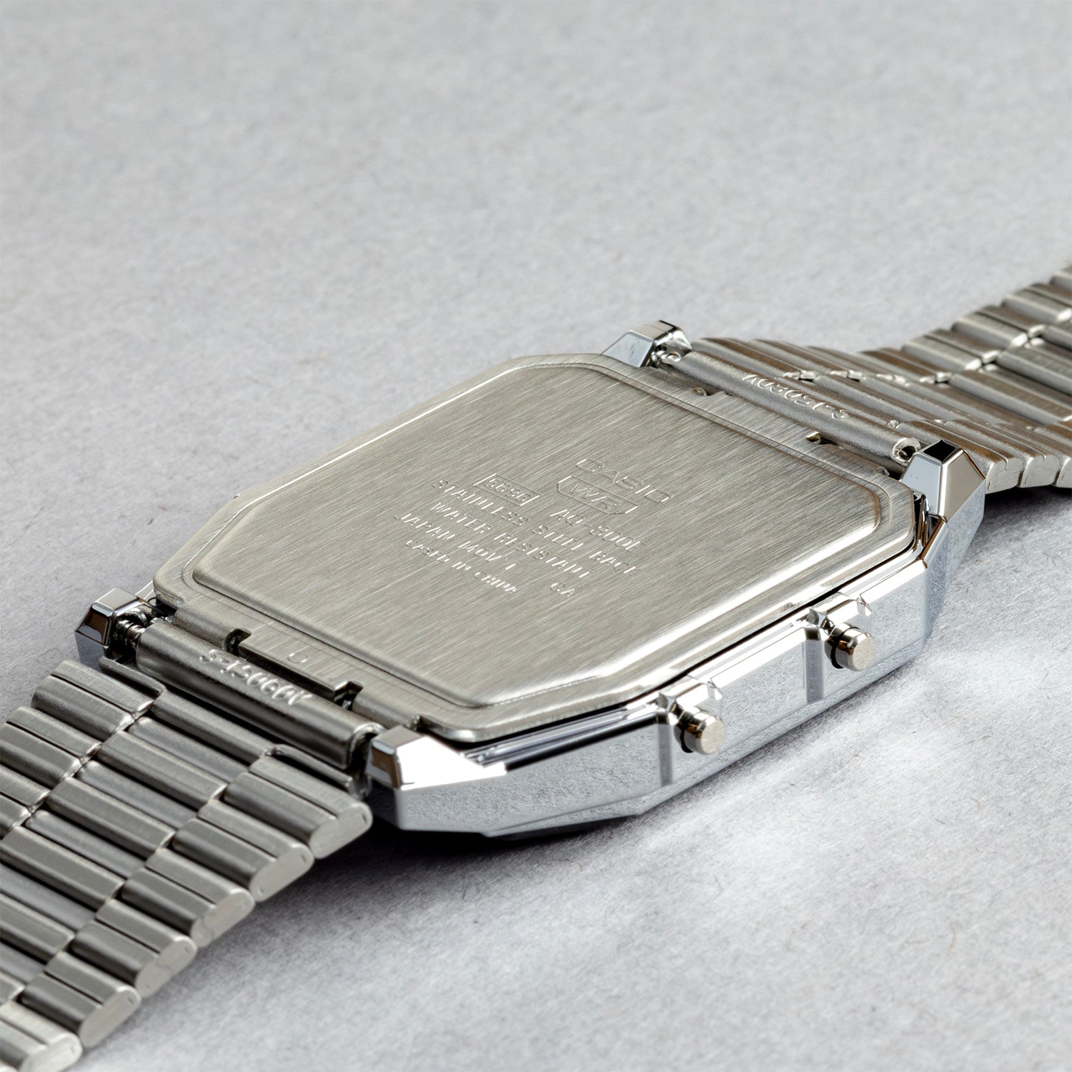 CASIO カシオ AQ-800EC-2A シルバー ブルー文字盤 アナデジ メンズ 腕時計 ケースバック
