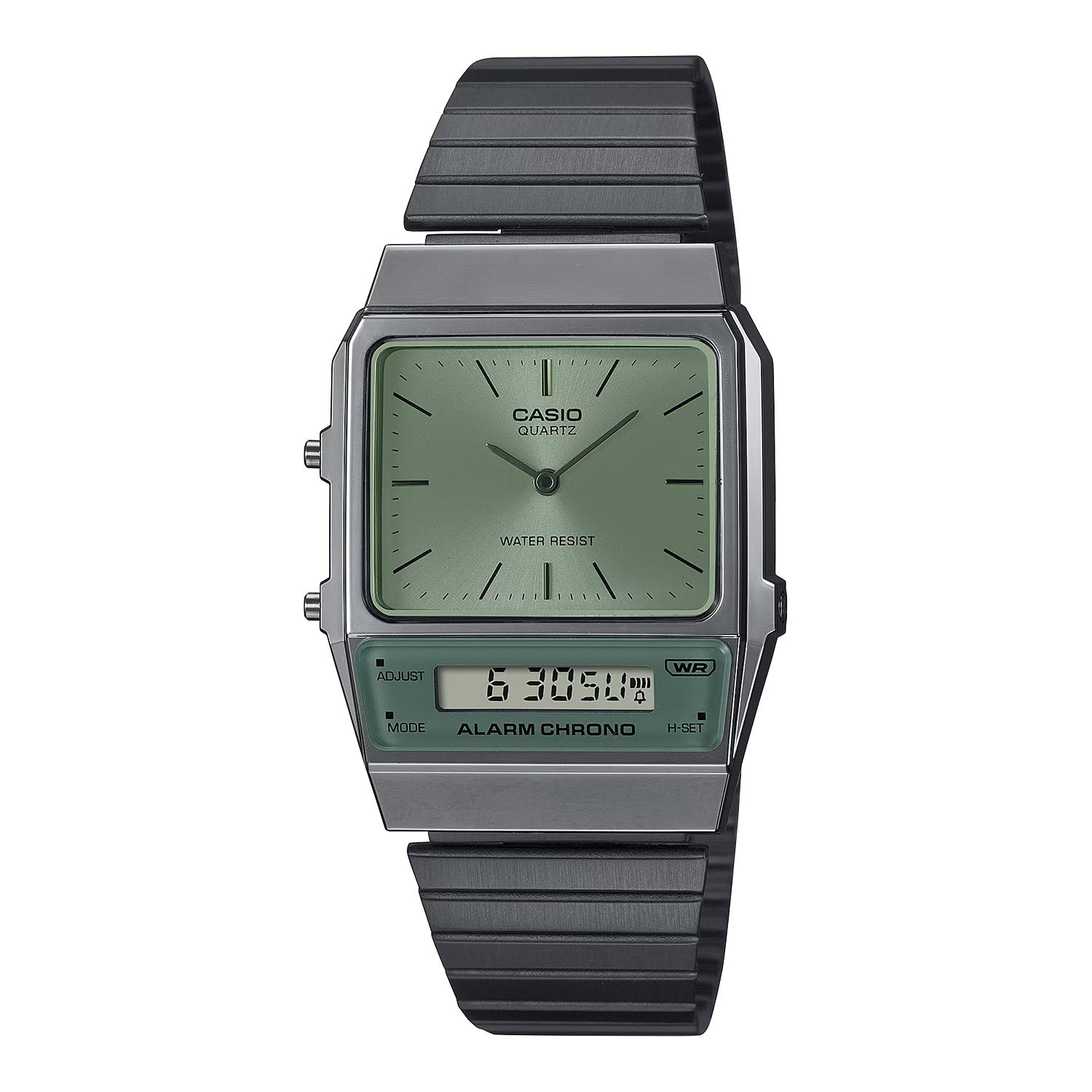 CASIO カシオ AQ-800ECGG-3A ガンメタ グリーン文字盤 アナデジ メンズ 腕時計
