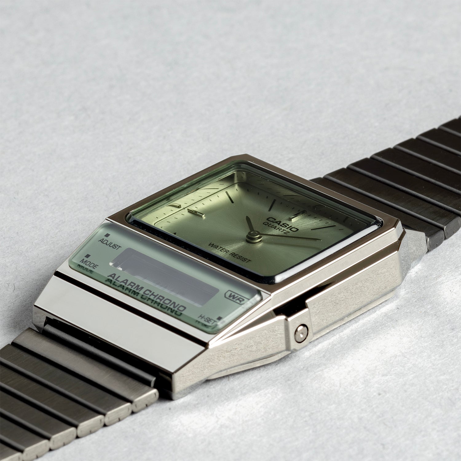 CASIO カシオ AQ-800ECGG-3A ガンメタ グリーン文字盤 アナデジ ユニセックス 腕時計