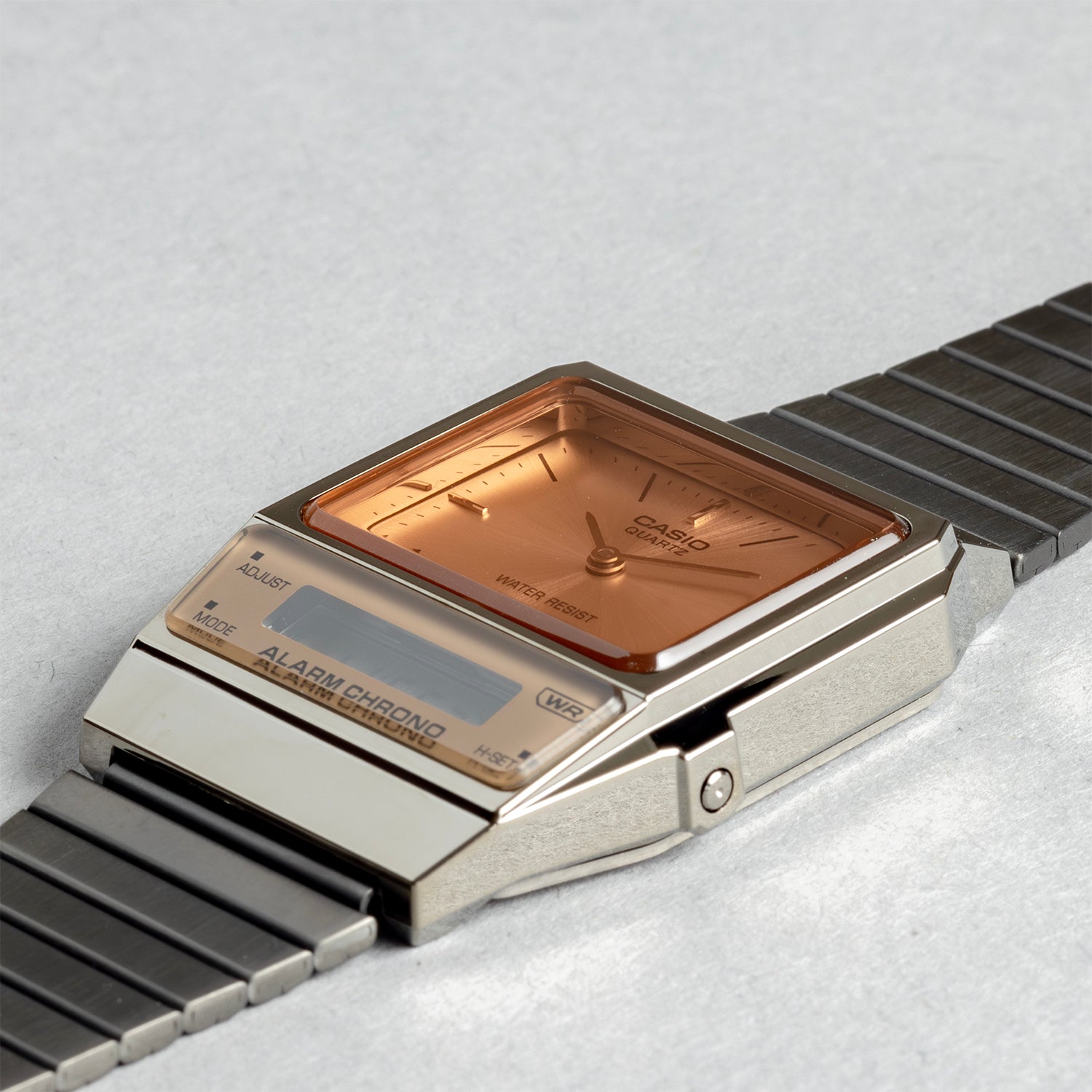 CASIO カシオ AQ-800ECGG-4A ガンメタ オレンジ文字盤 アナデジ ユニセックス 腕時計