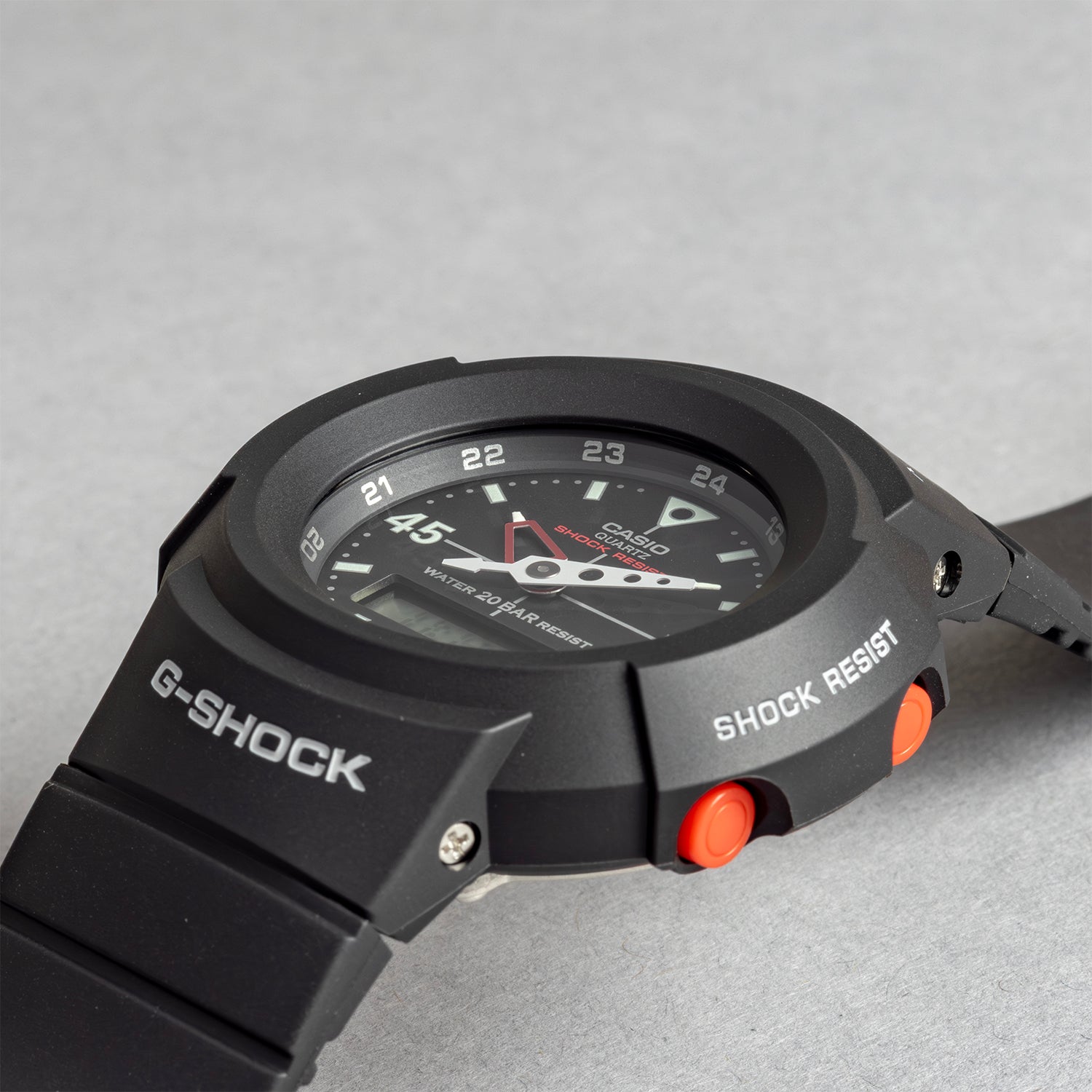 CASIO カシオ AW-500E-1E ブラック ブラック文字盤 アナデジ メンズ 腕時計 斜め