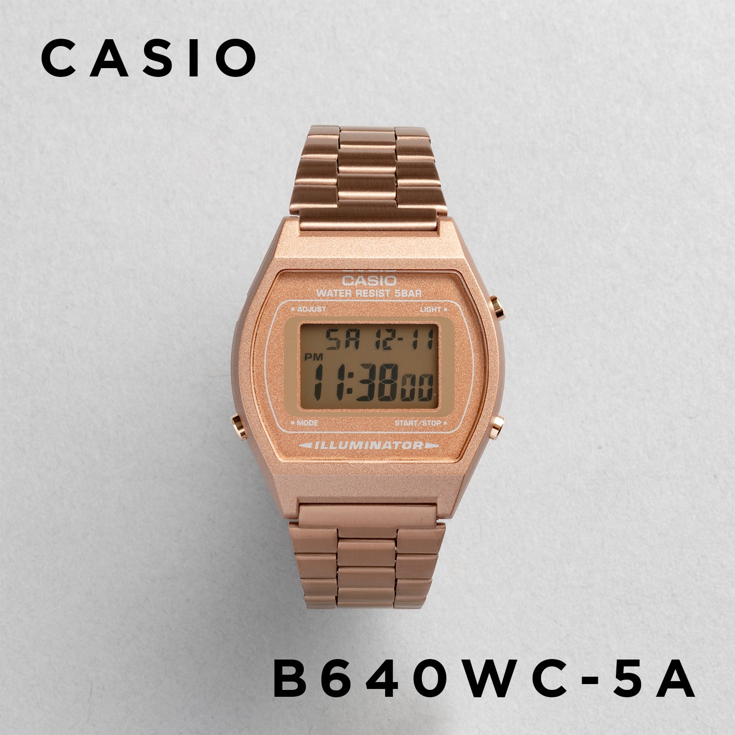 CASIO カシオ B640WC-5A ローズゴールド ローズゴールド文字盤 デジタル メンズ 腕時計