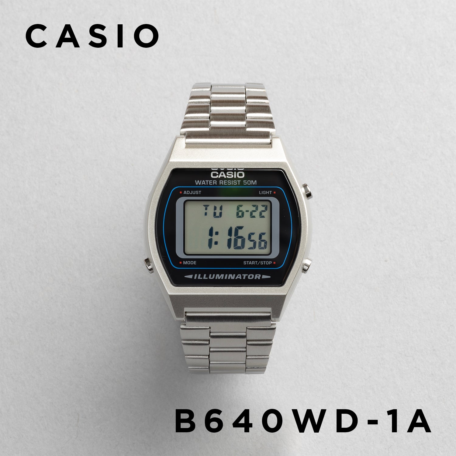 CASIO カシオ B640WD-1A シルバー シルバー文字盤 デジタル メンズ 腕時計