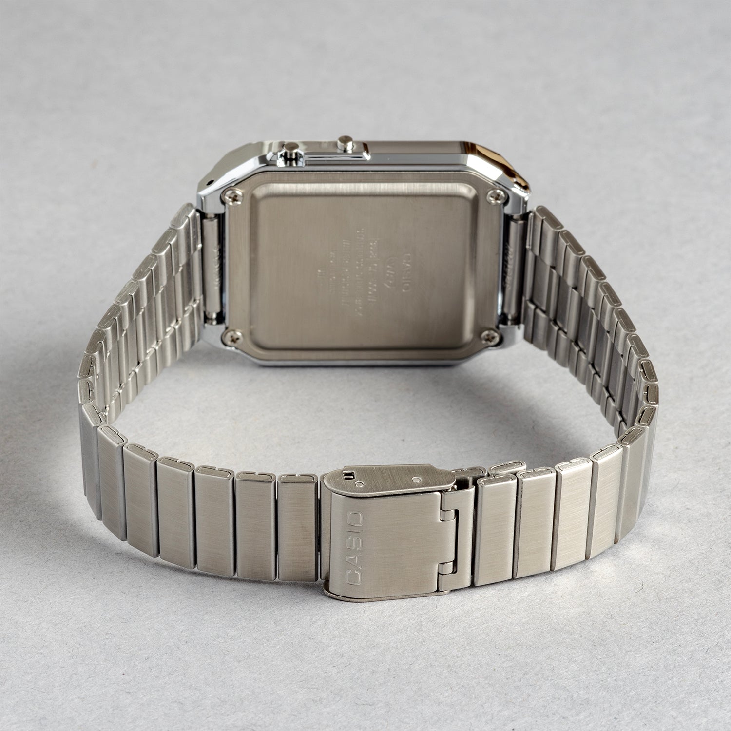 CASIO カシオ CA-500WE-4B シルバー レッド文字盤 デジタル メンズ 腕時計 ベルト