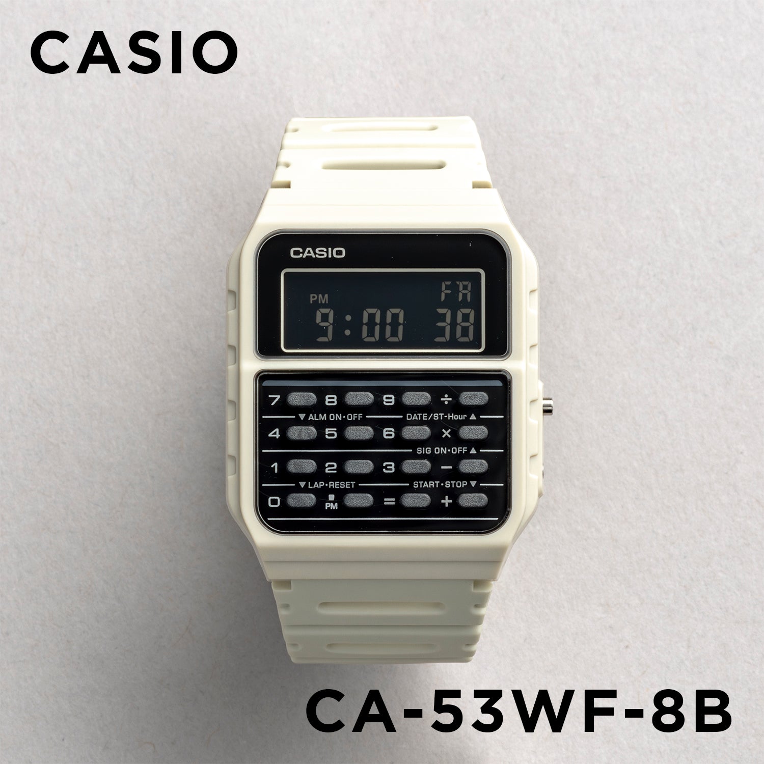 CASIO カシオ CA-53WF-8B ホワイト ブラック文字盤 デジタル ユニセックス 腕時計