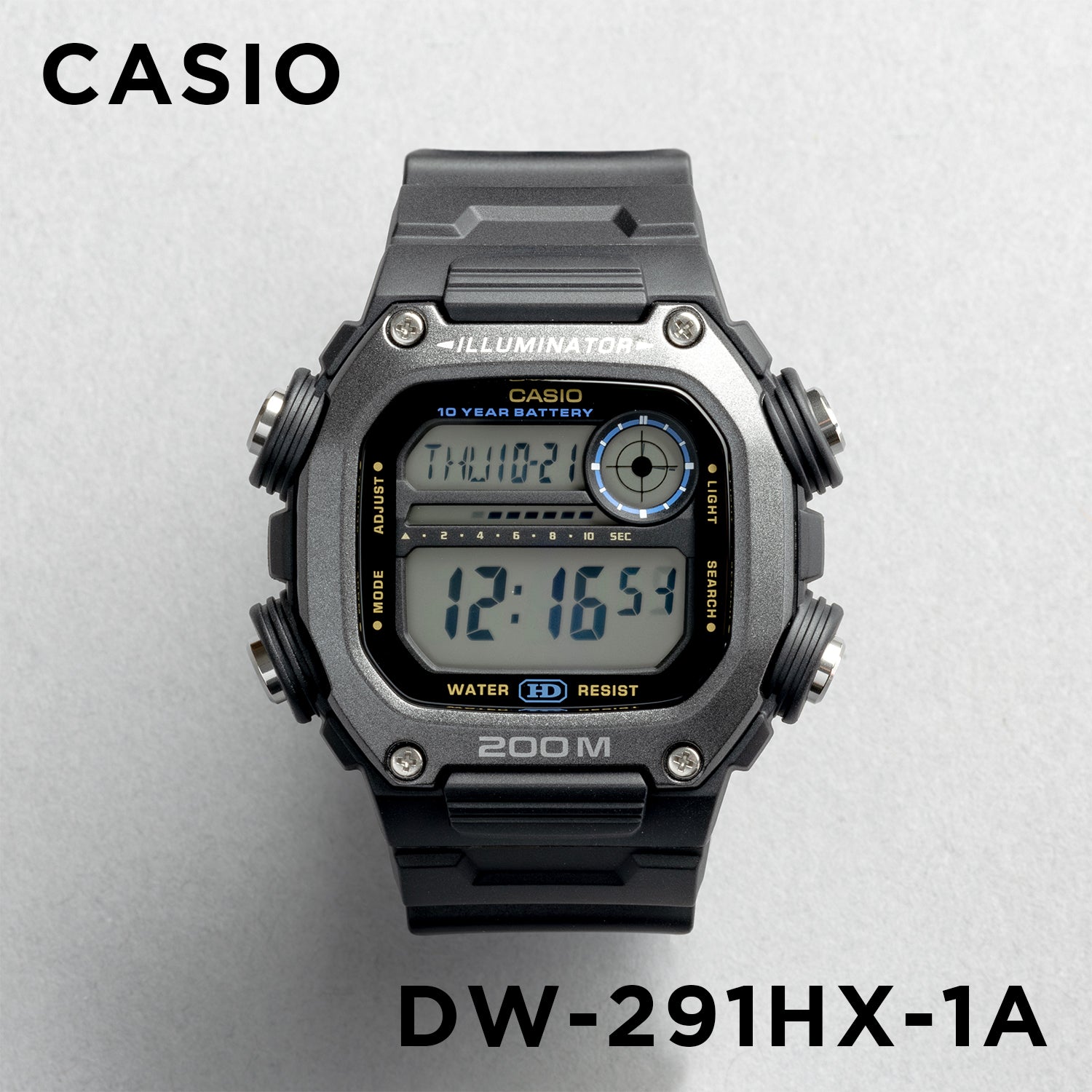 CASIO カシオ DW-291HX-1A ブラック ブラック文字盤 デジタル メンズ 腕時計 正面
