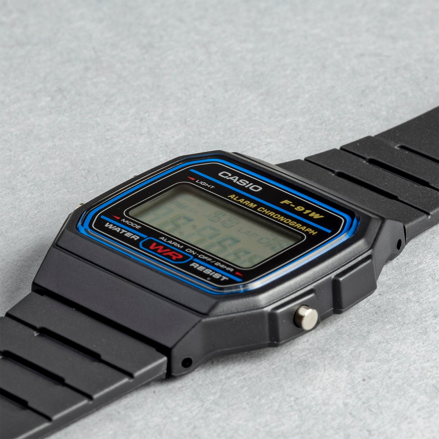 CASIO カシオ F-91W-1 ブラック ブルー文字盤 デジタル ユニセックス 腕時計