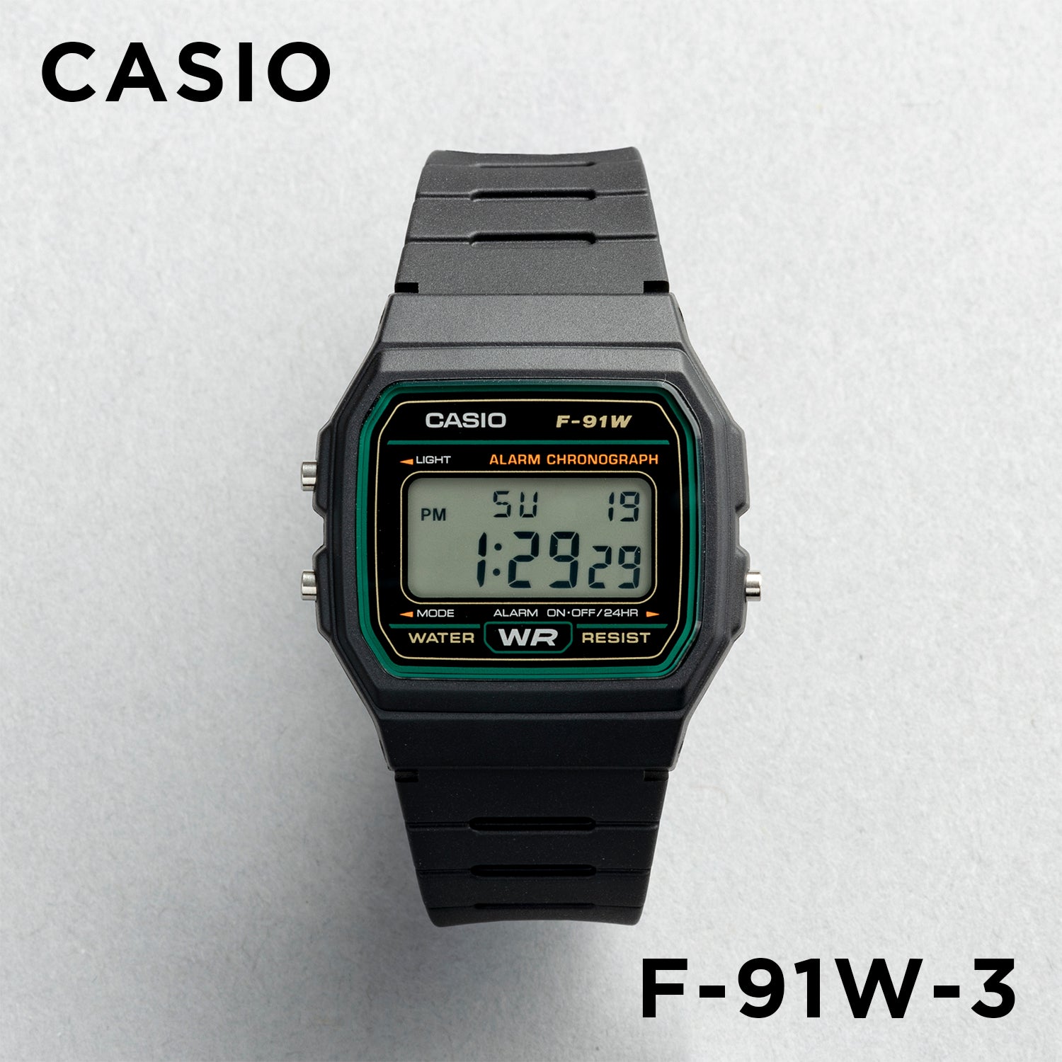 CASIO カシオ F-91W-3 ブラック グリッド文字盤 デジタル ユニセックス 腕時計